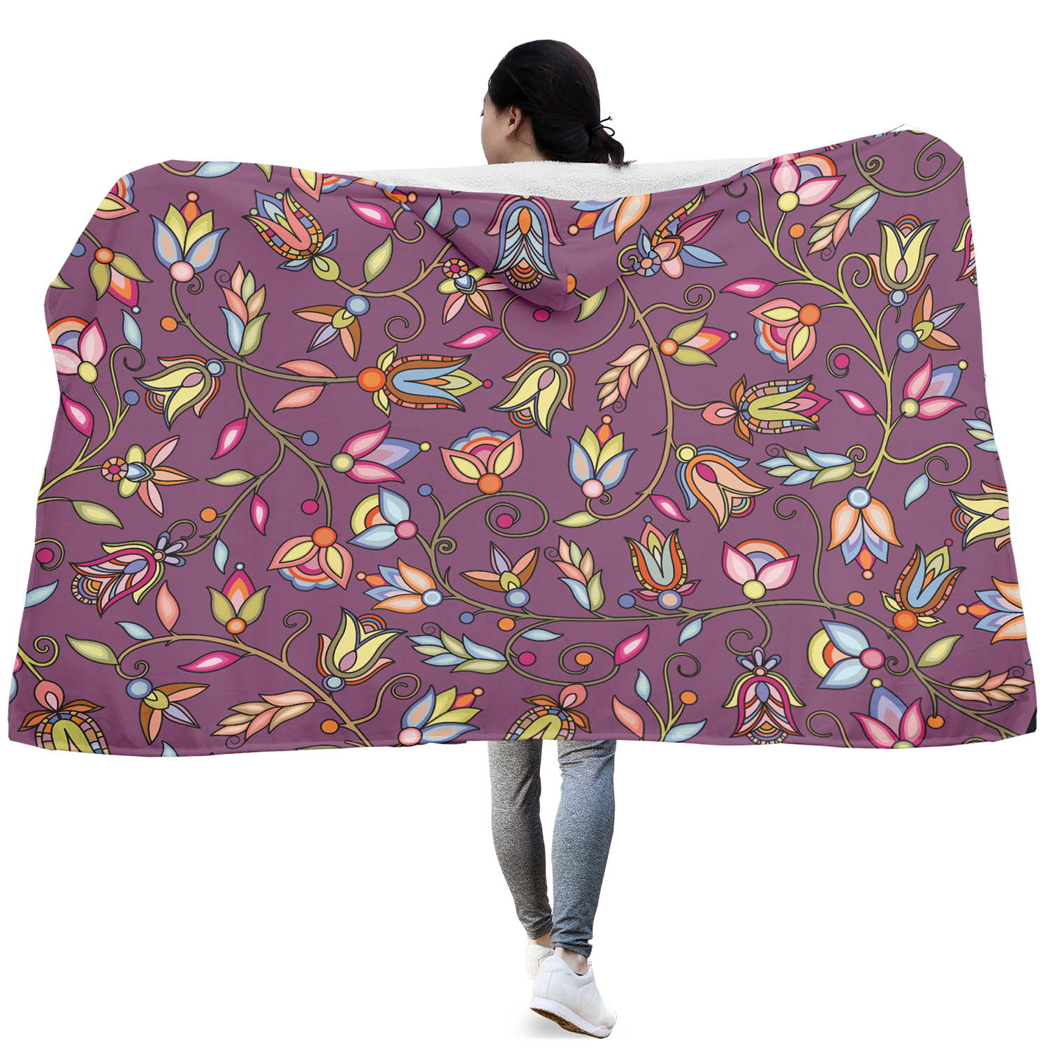 Buffalo Bloom Berry Bush Hooded Blanket