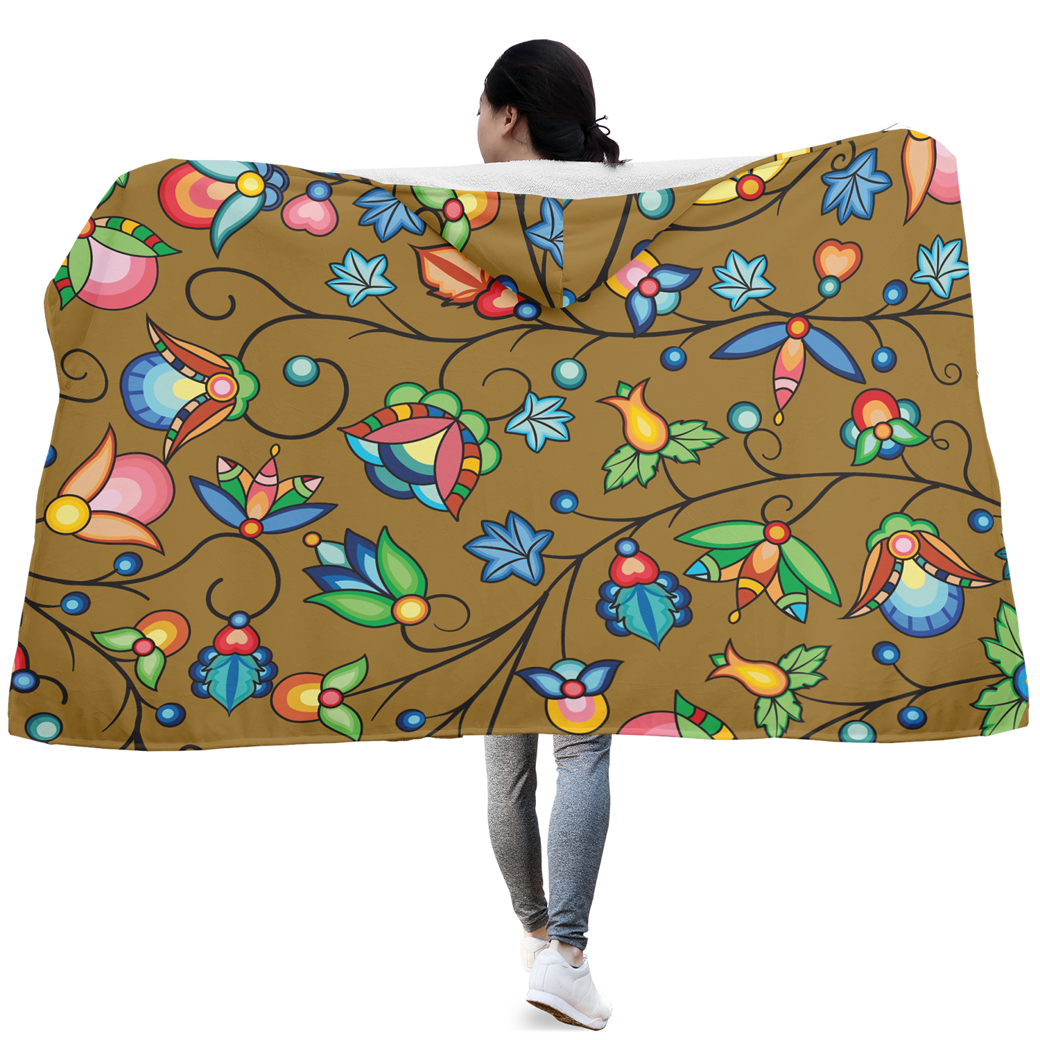 Prairie Plains Spirit Fall Leaves Hooded Blanket