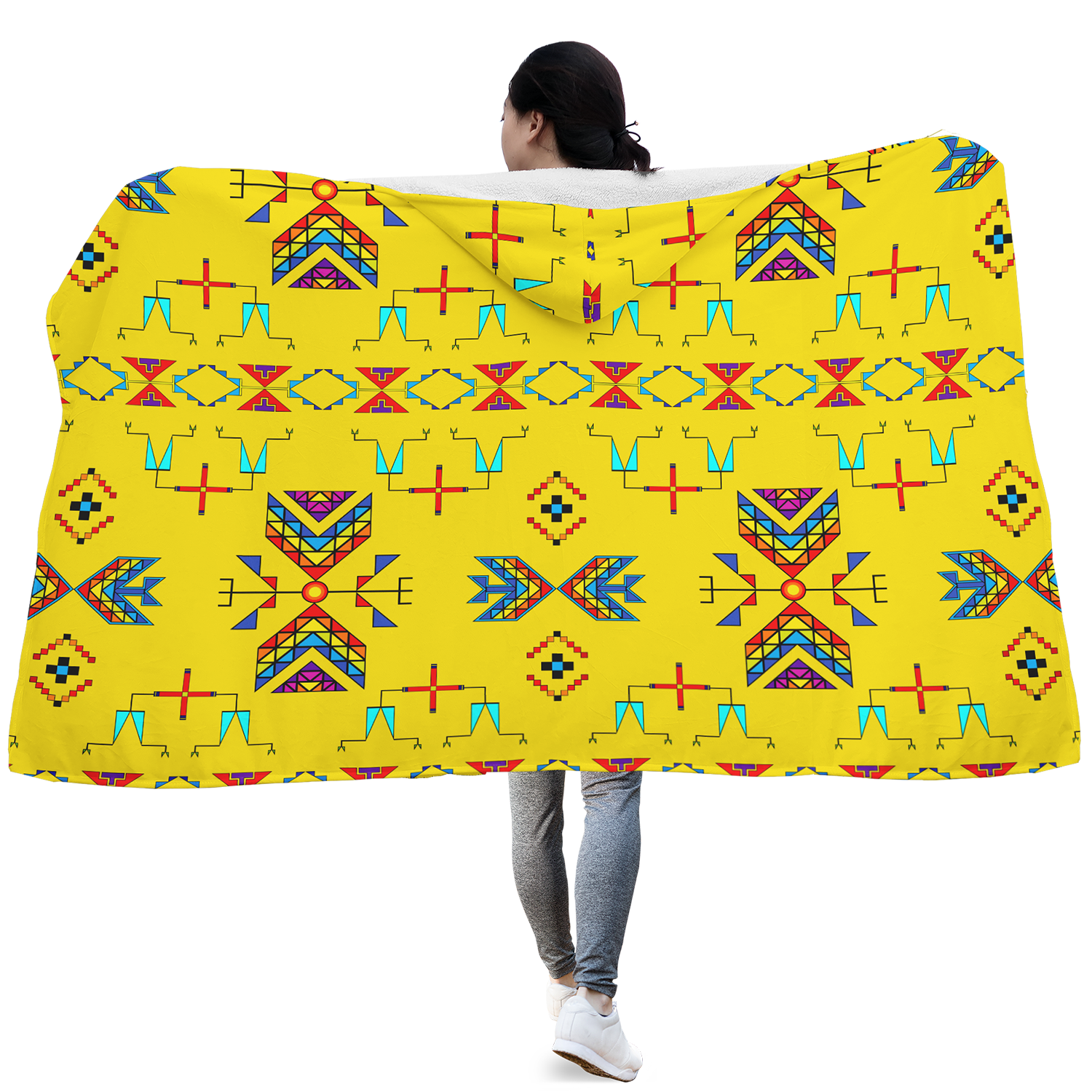 Rainy Chief Rainbow Yellow Hooded Blanket