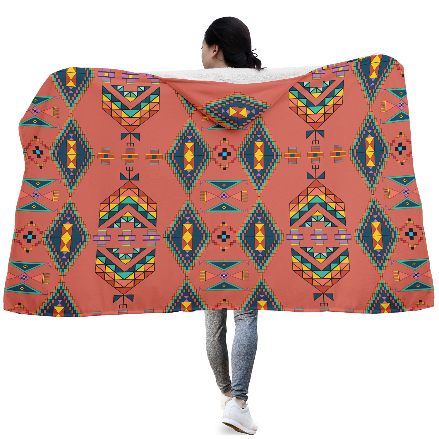 Travois Tipi Canyon Earth Hooded Blanket