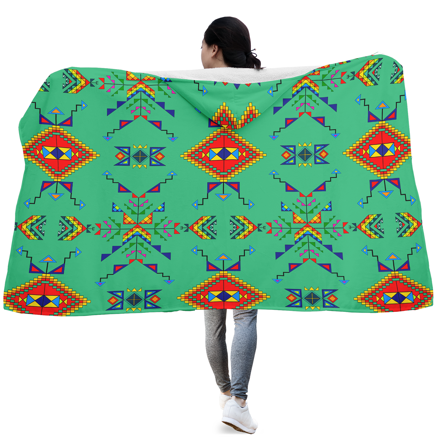 Buffalo Jump Sage Hooded Blanket