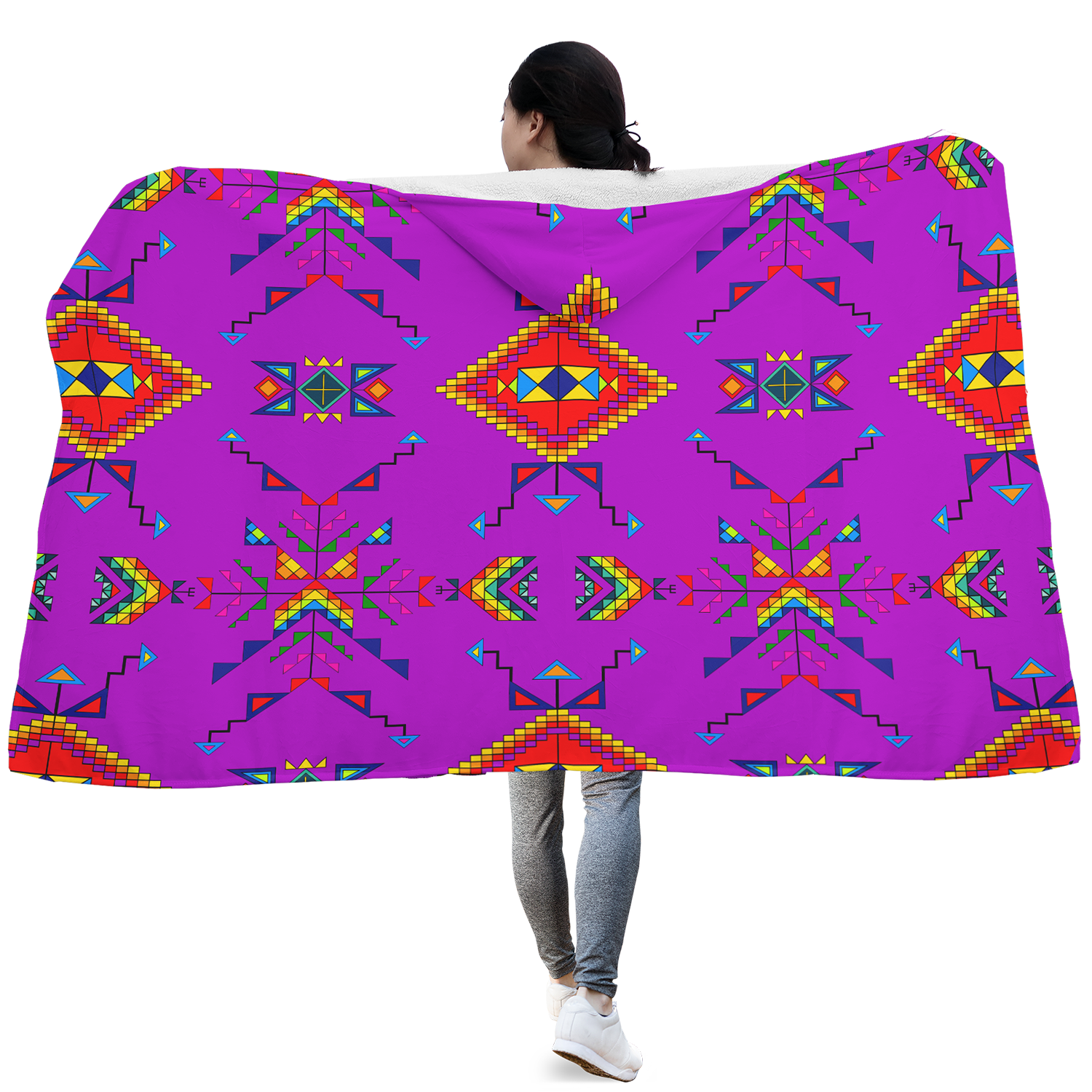 Buffalo Jump Purple Hooded Blanket