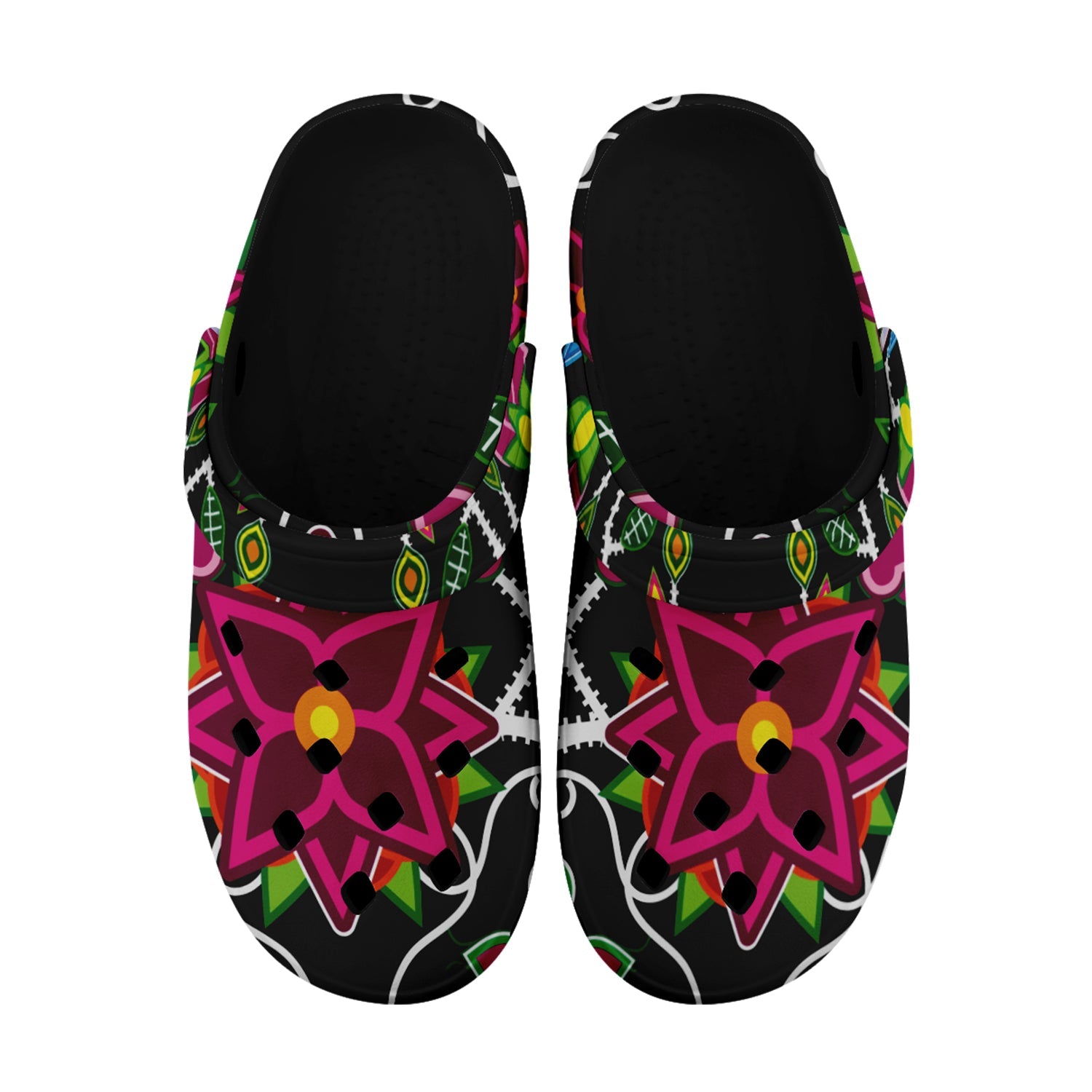 Floral Beadwork Muddies Unisex Clog Shoes