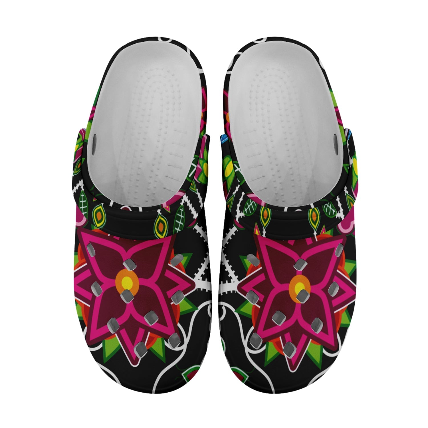 Floral Beadwork Muddies Unisex Clog Shoes