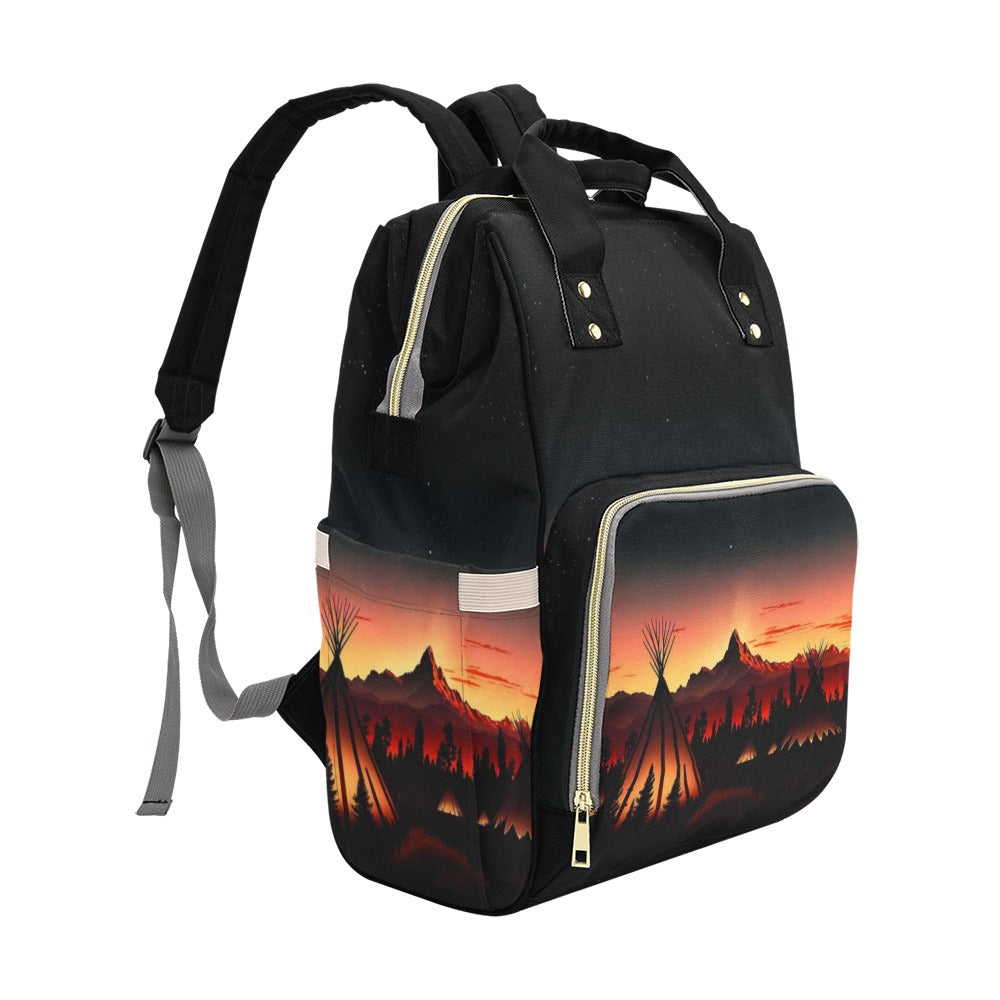 Sunset Tipis 1 Multi-Function Diaper Backpack/Diaper Bag