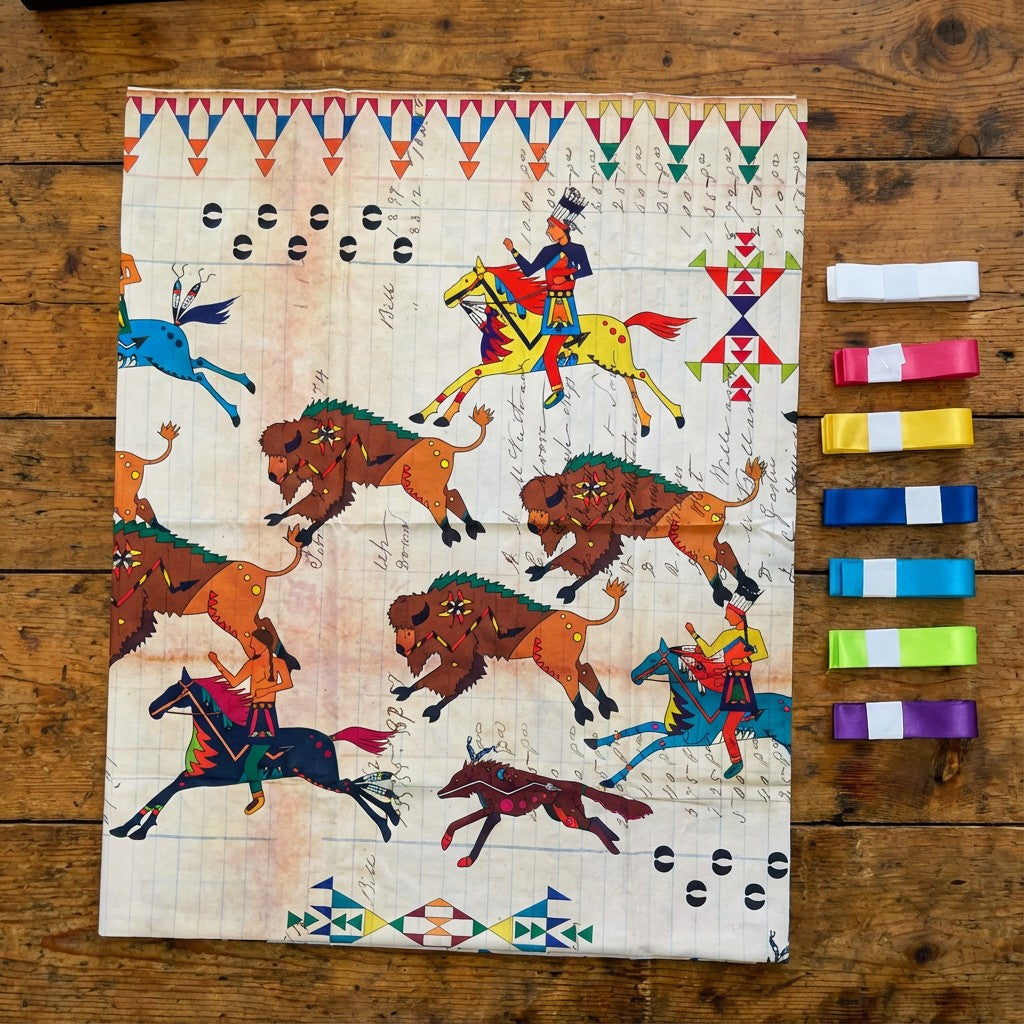 Ribbon Skirt Kit - The Hunt (Ledger Art)