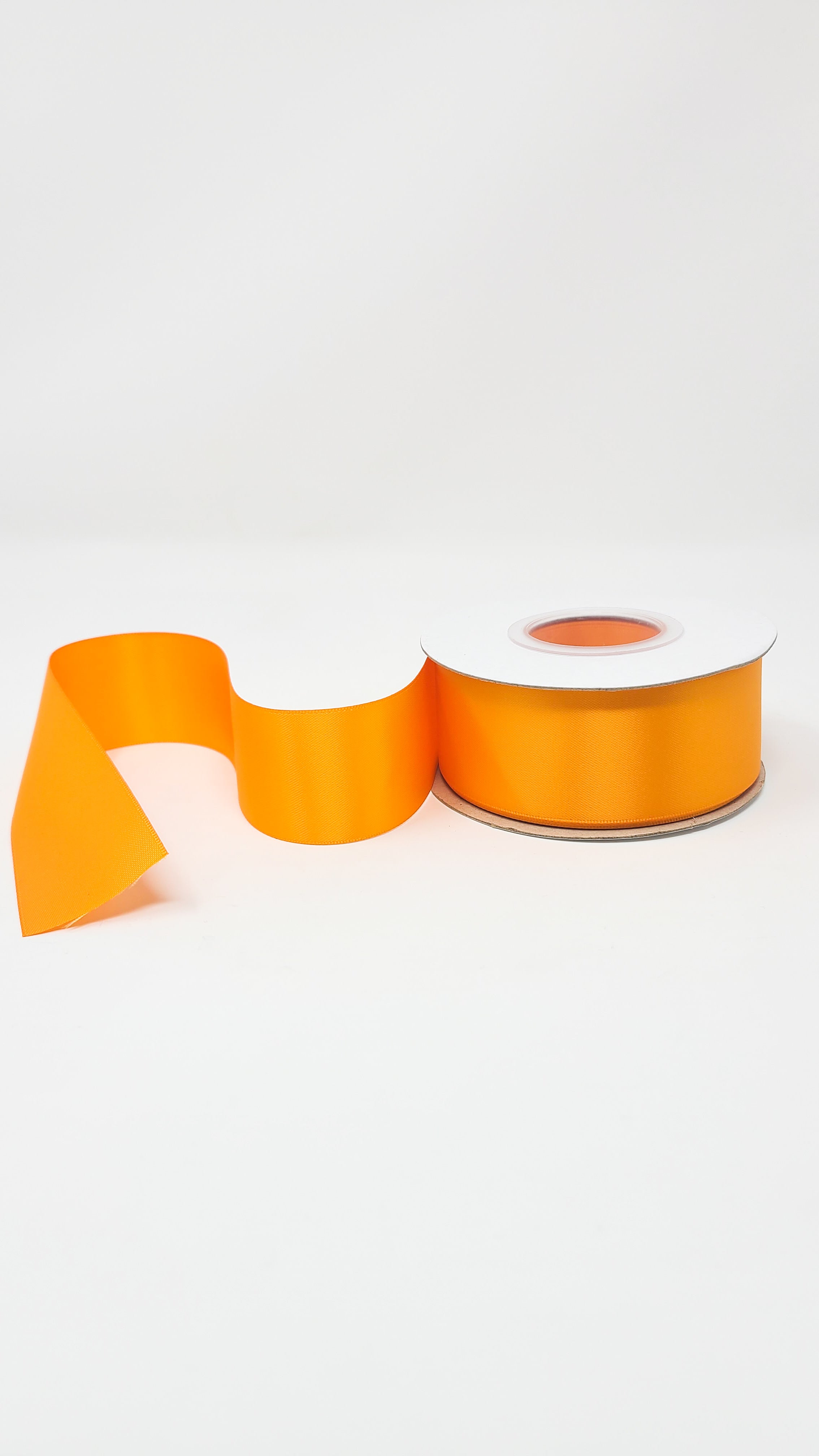 Tangerine 1.5 Inch Double Face Satin Ribbon 100 Yard Roll