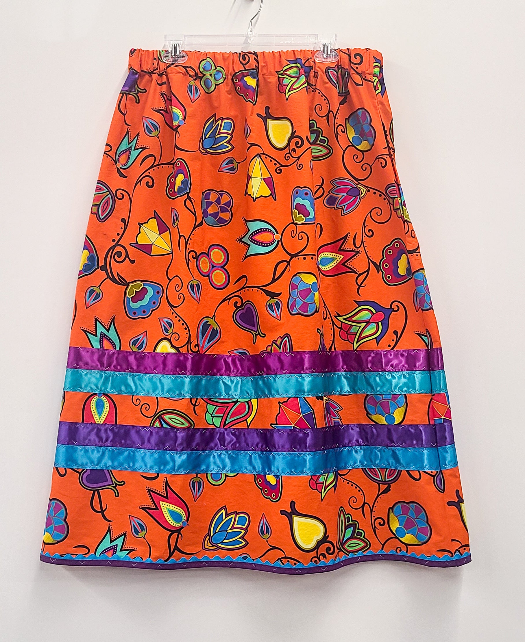 Jackie DeCoteau-Gill Handmade Ribbon Skirt- Indigenous Paisley