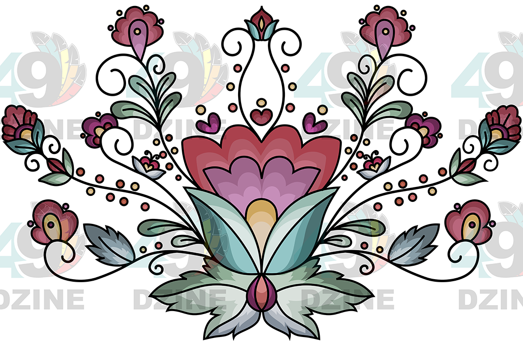 Floral Transfer - Sunset Berry Bloom Various Sizes