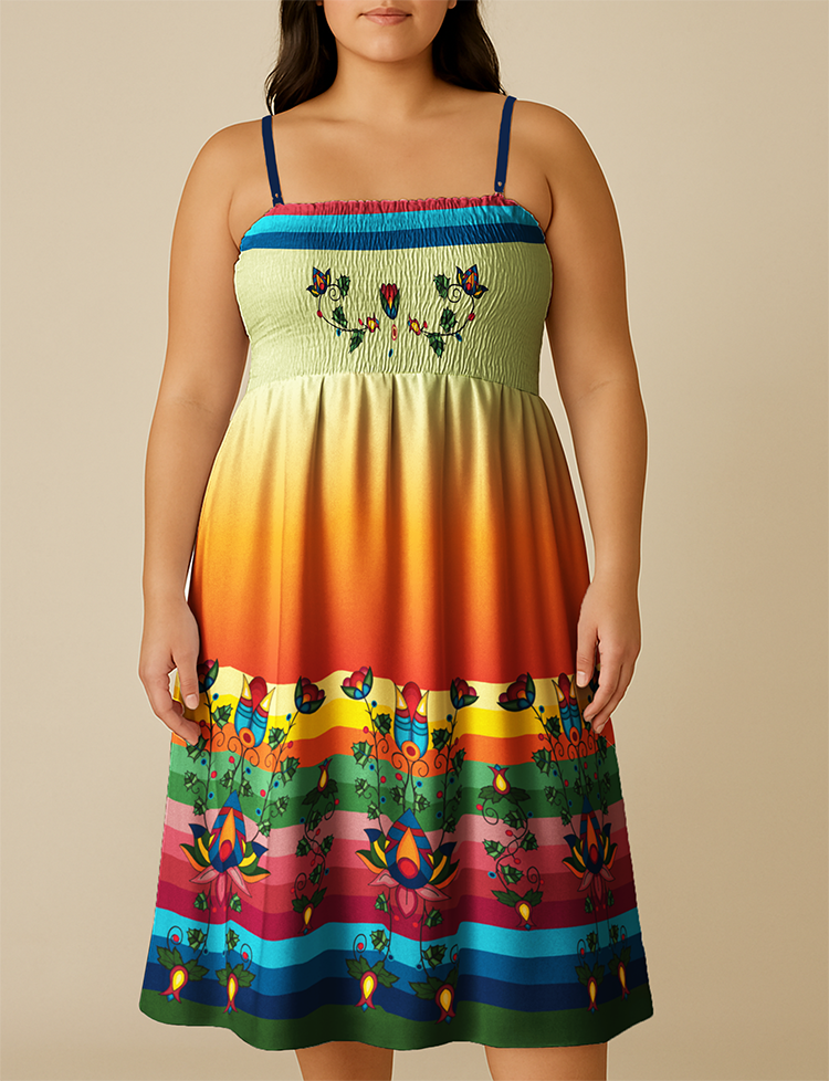 Spirit Bloom Floral Smock Top Dress