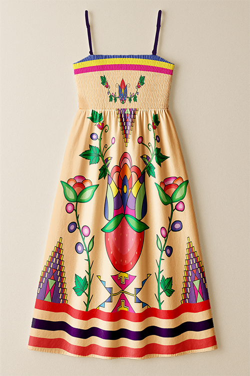 Heartberry Bloom Cream Smock Top Dress