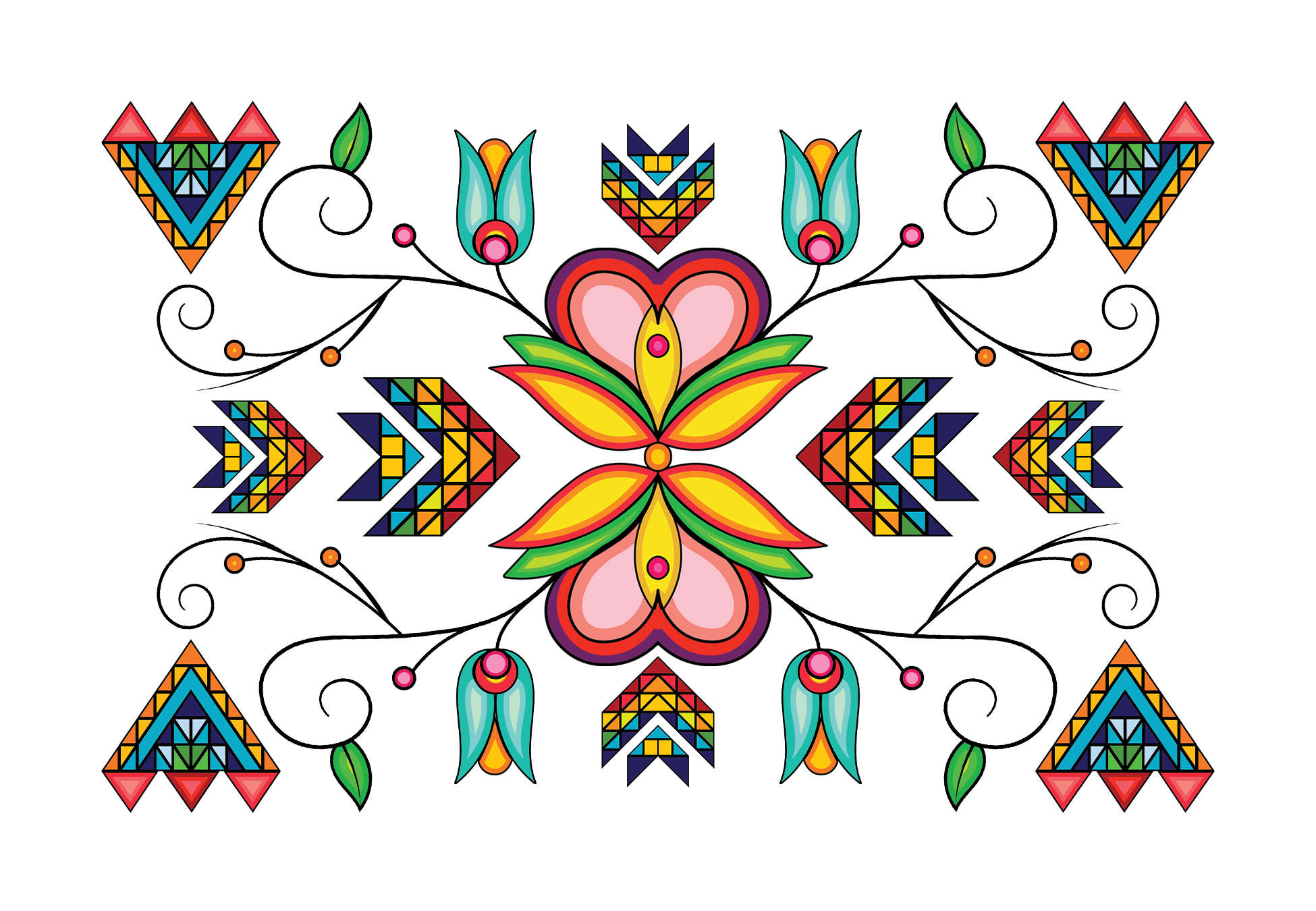 Geometric & Floral UV Sticker