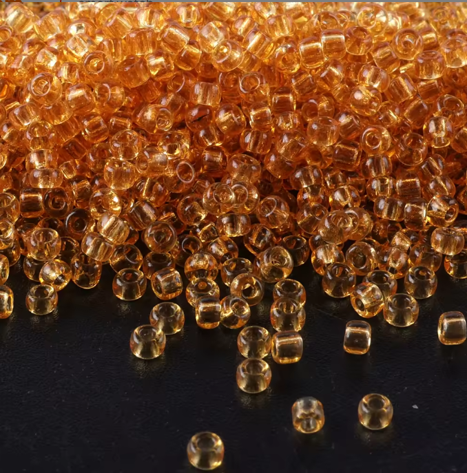 Seed Beads Size 11/0 - Sheer Amber