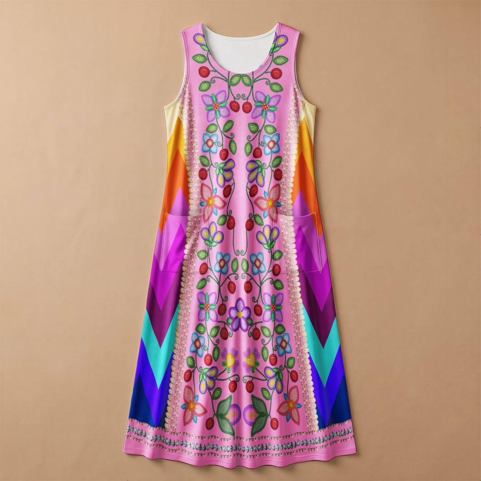 Beaded Offering Pink 1 Long Dress