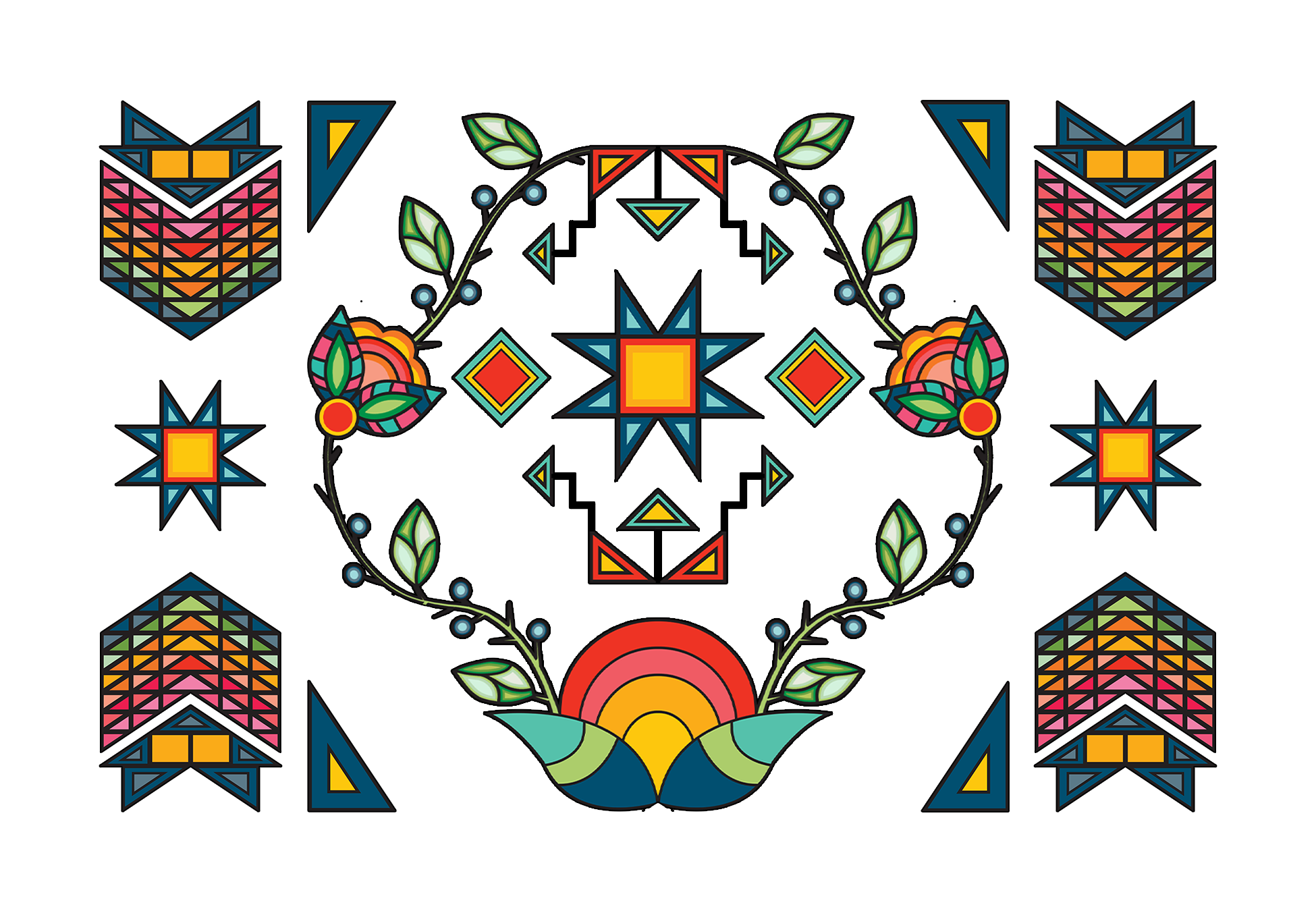 Geometric & Floral UV Sticker