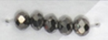 6mm Rondelle Glass Bead - Crystal Gunmetal