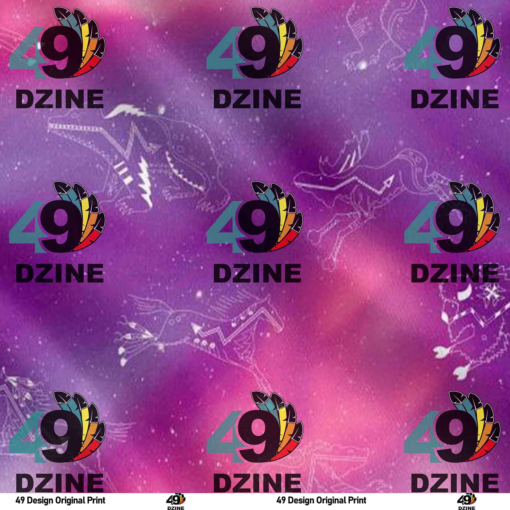 Animal Ancestors Aurora Gases Pink and Purple Satin Fabric By the Yard