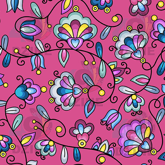 Autumn Bundle Blessing Pink Satin Fabric