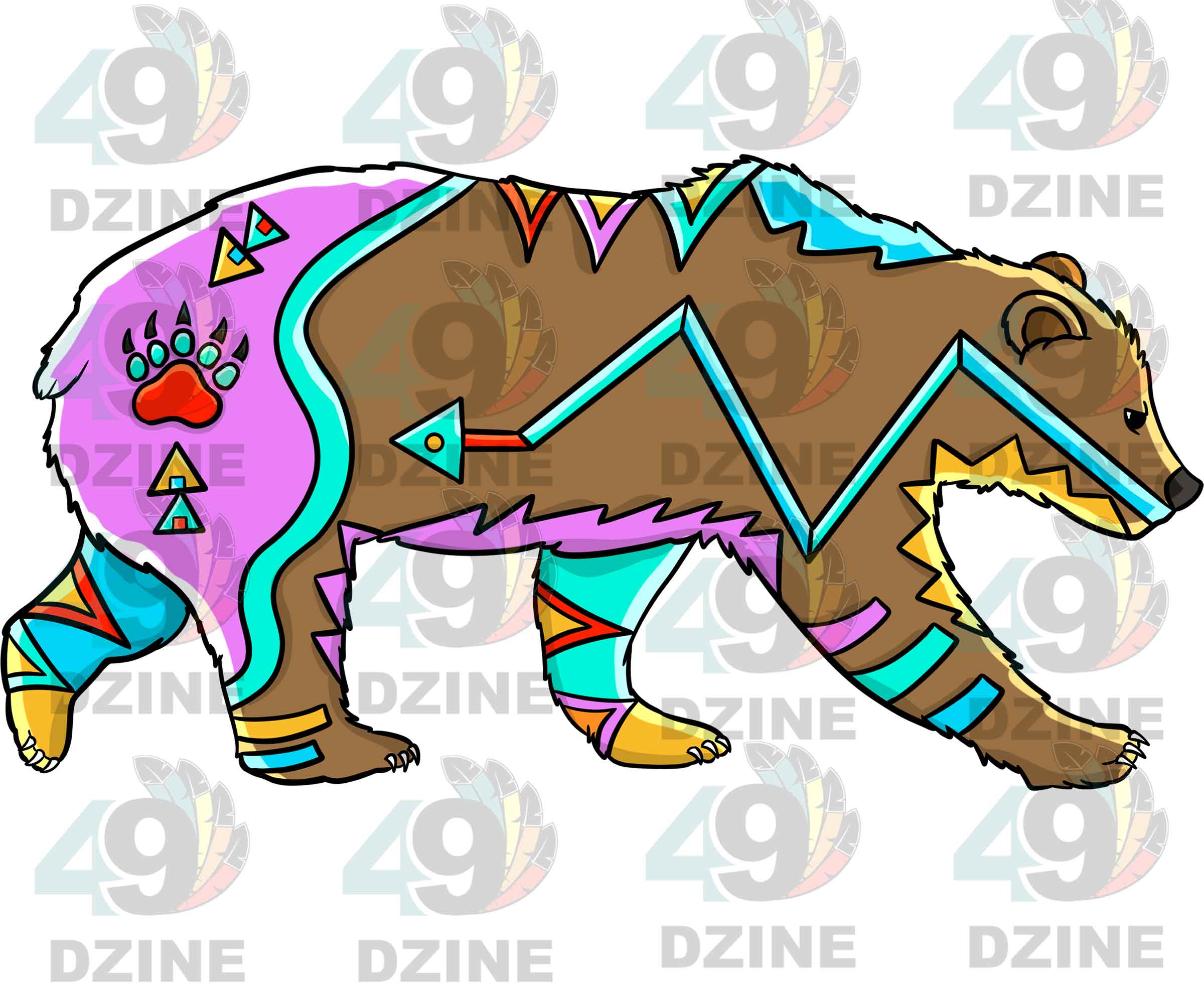 Bear 2 Colored Sticker