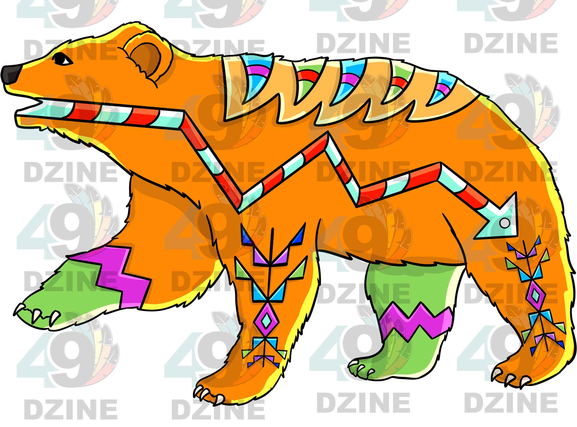 Bear 3 Colored Sticker