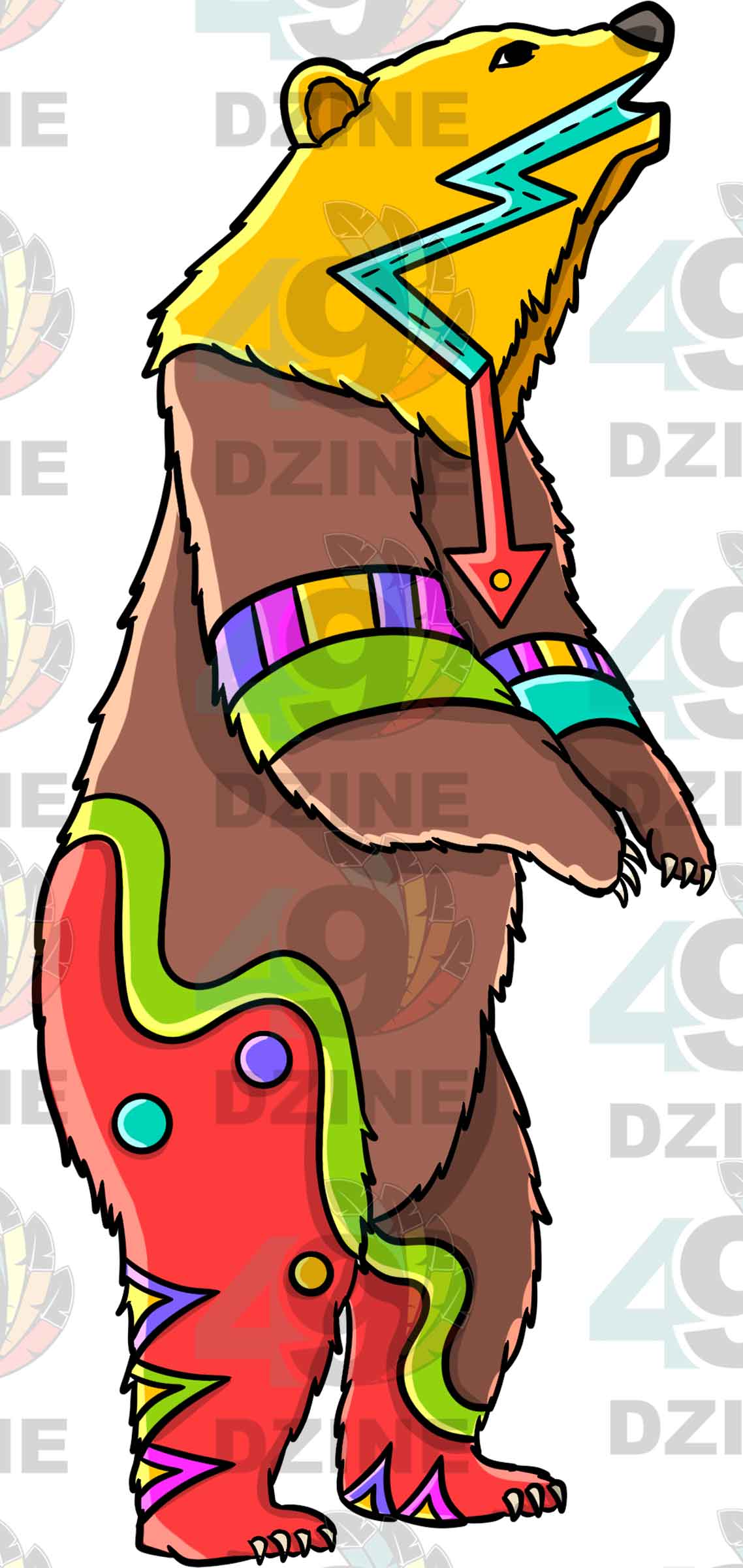 Bear 4 Colored Sticker