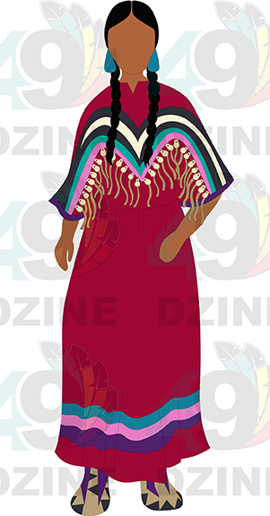 Blackfoot Woman in Red Regalia Transfer (Various Sizes)