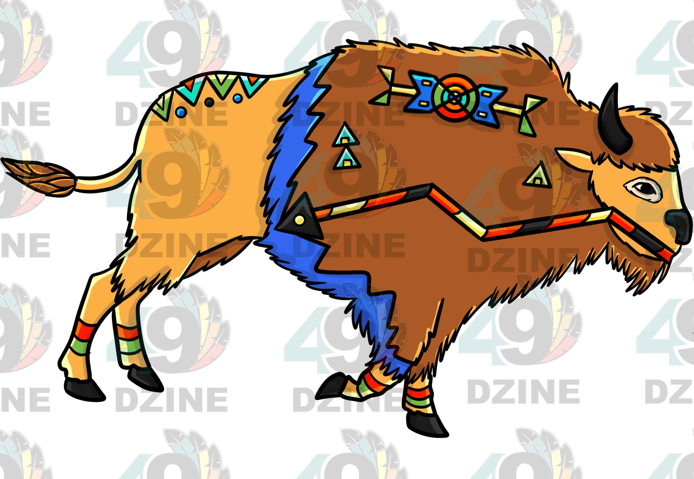 Buffalo 1 Colored Sticker