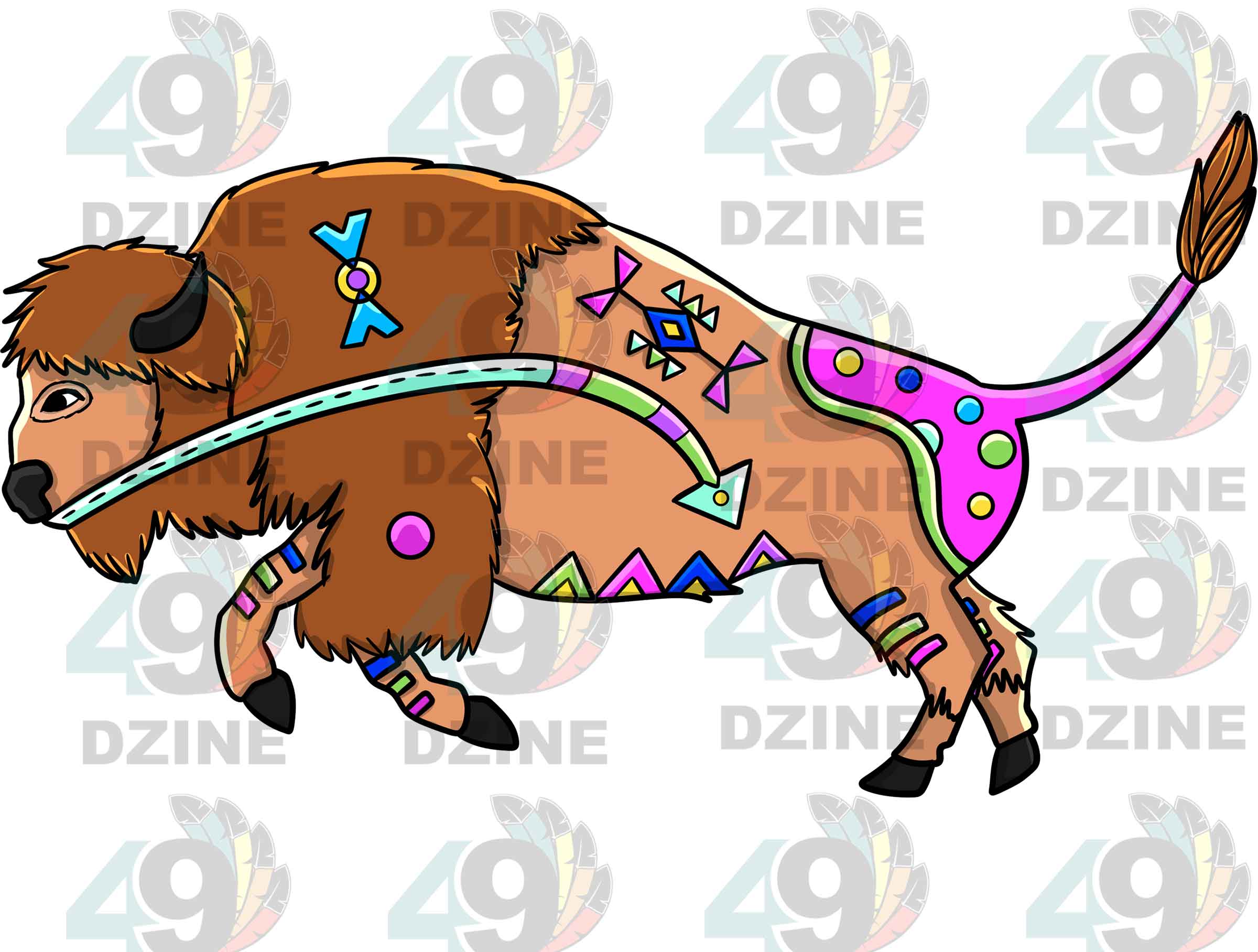 Buffalo 2 Colored Sticker