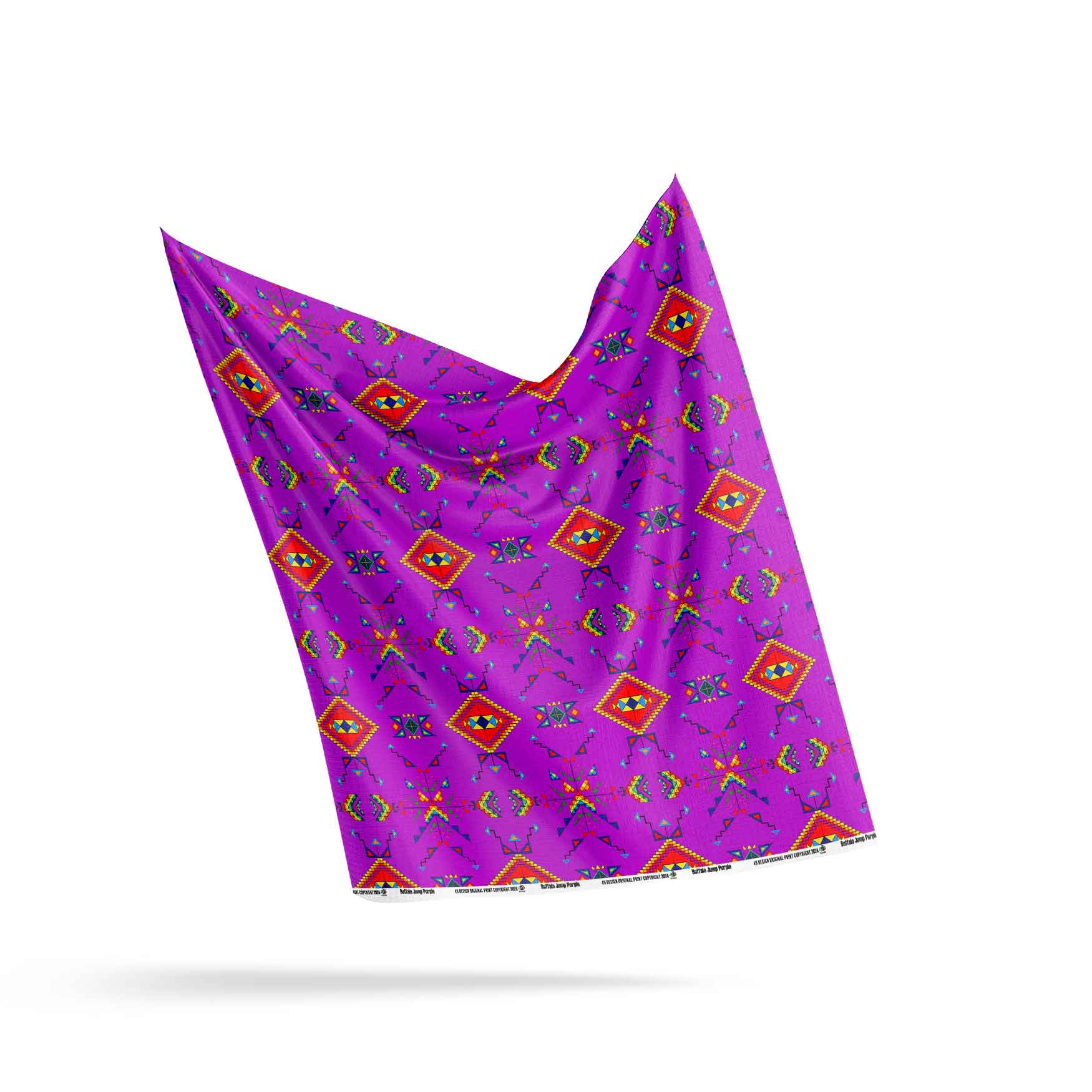 Buffalo Jump Purple Cotton Fabric