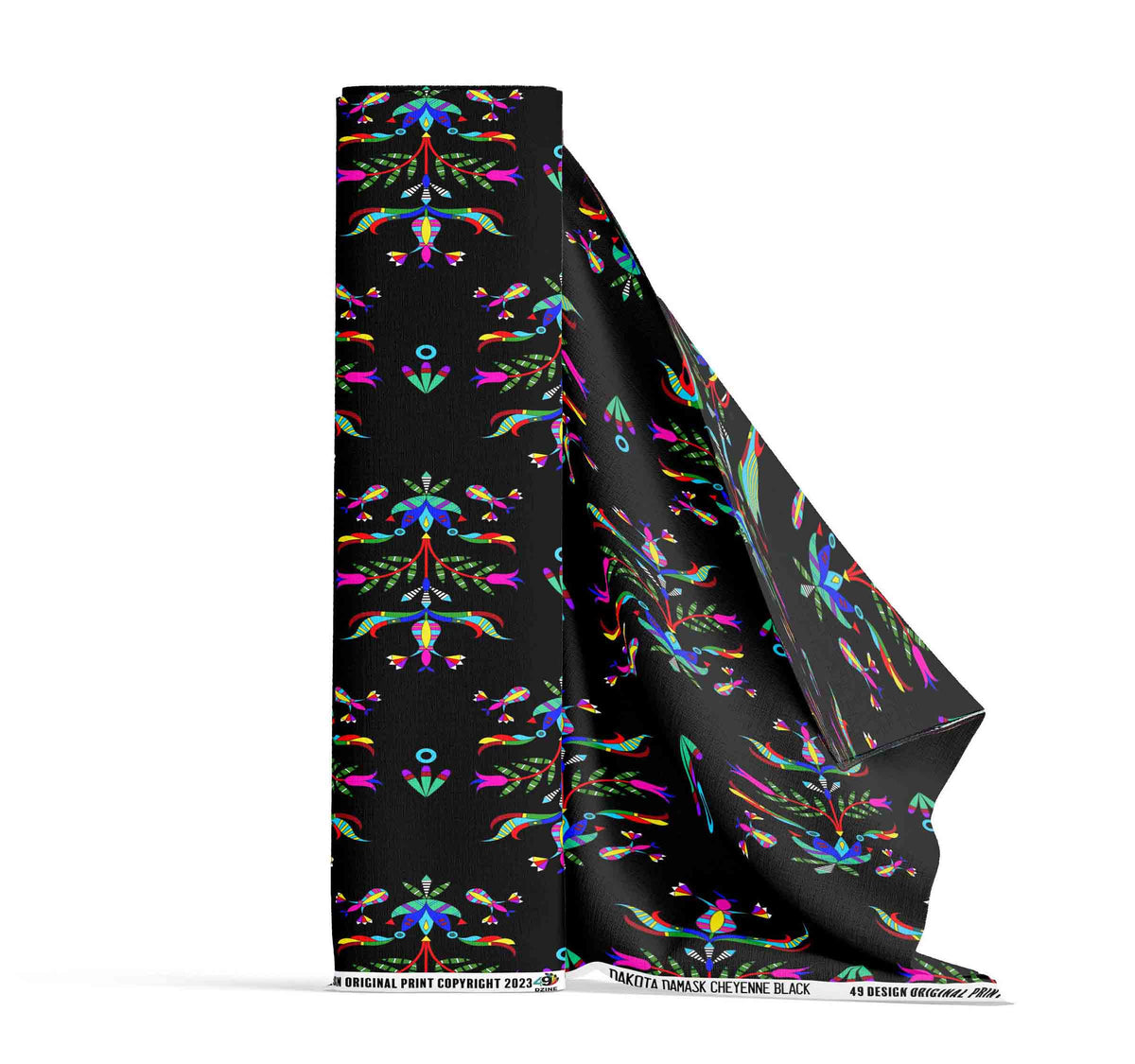 Dakota Damask Black Cotton Poplin