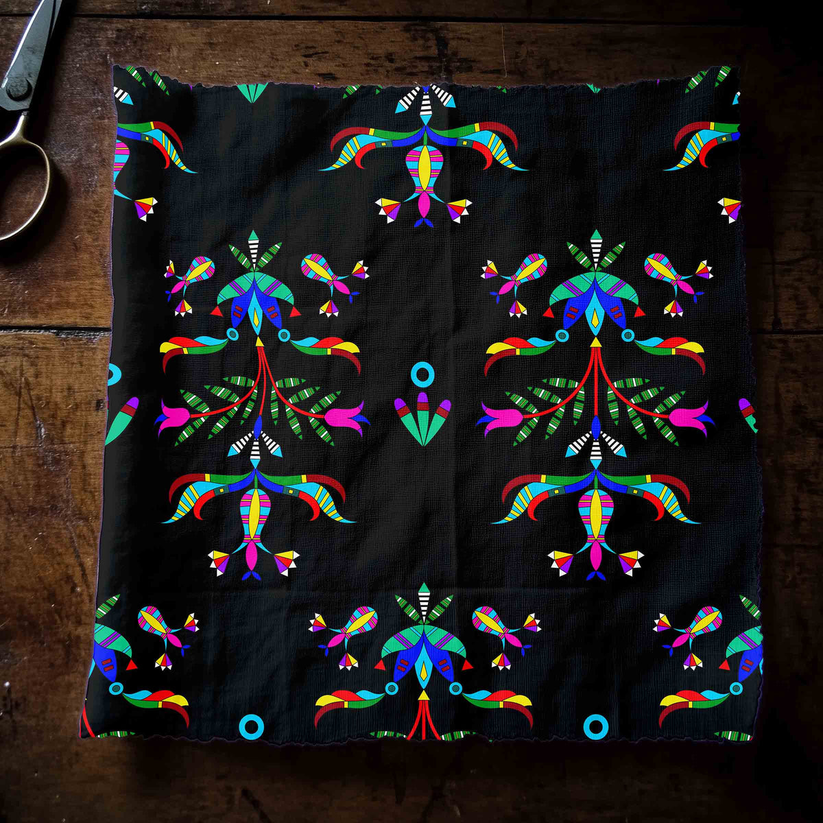 Dakota Damask Black Cotton Poplin