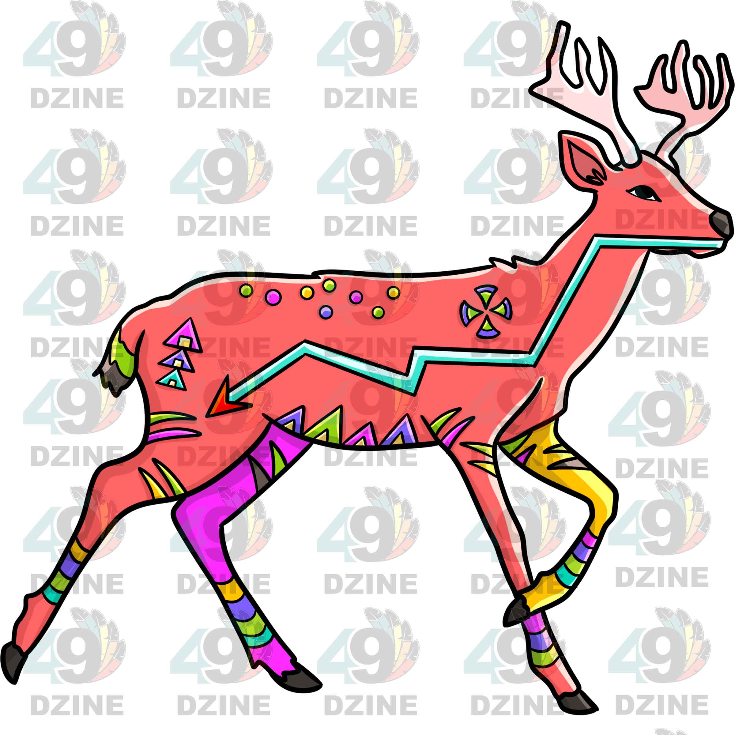 Deer 3 Colored Sticker
