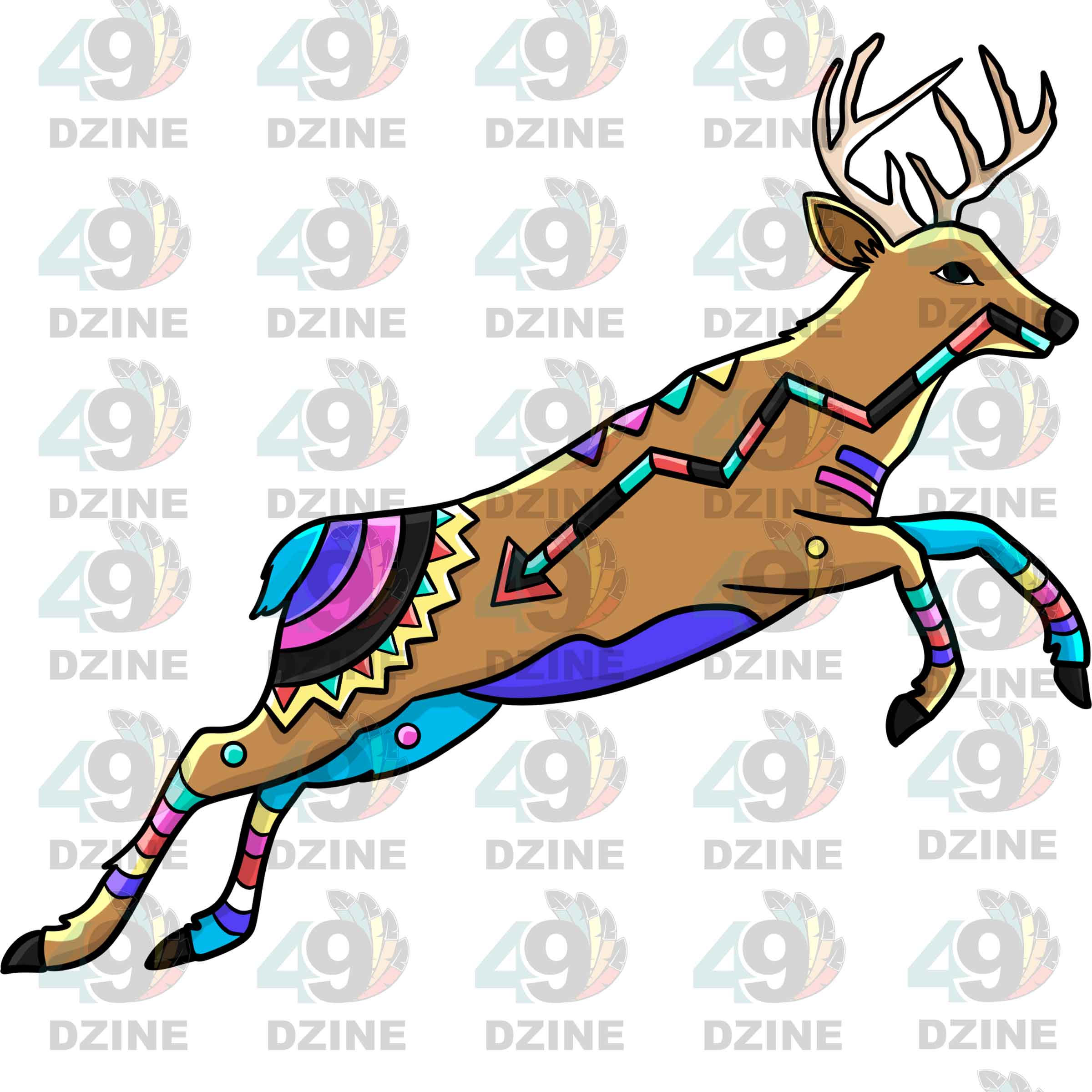 Deer 4 Colored Sticker