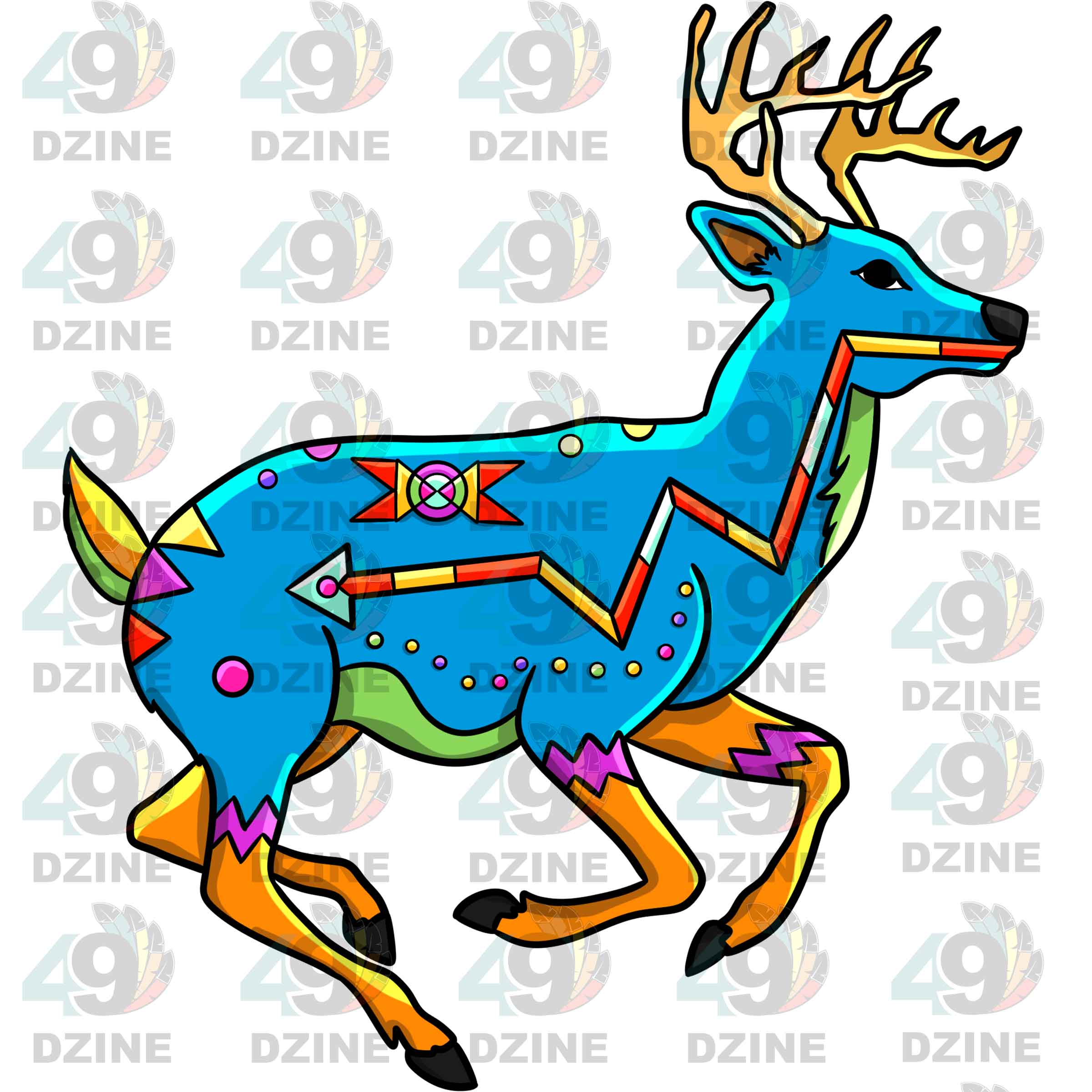 Deer 5 Colored Sticker