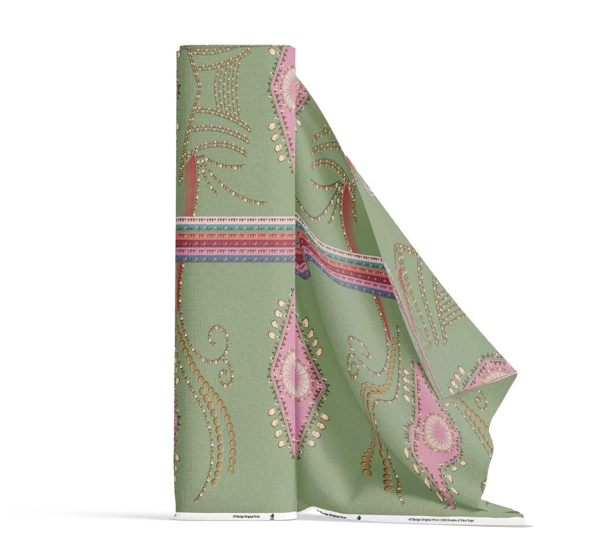 Dreams of Deco Sage Cotton Poplin