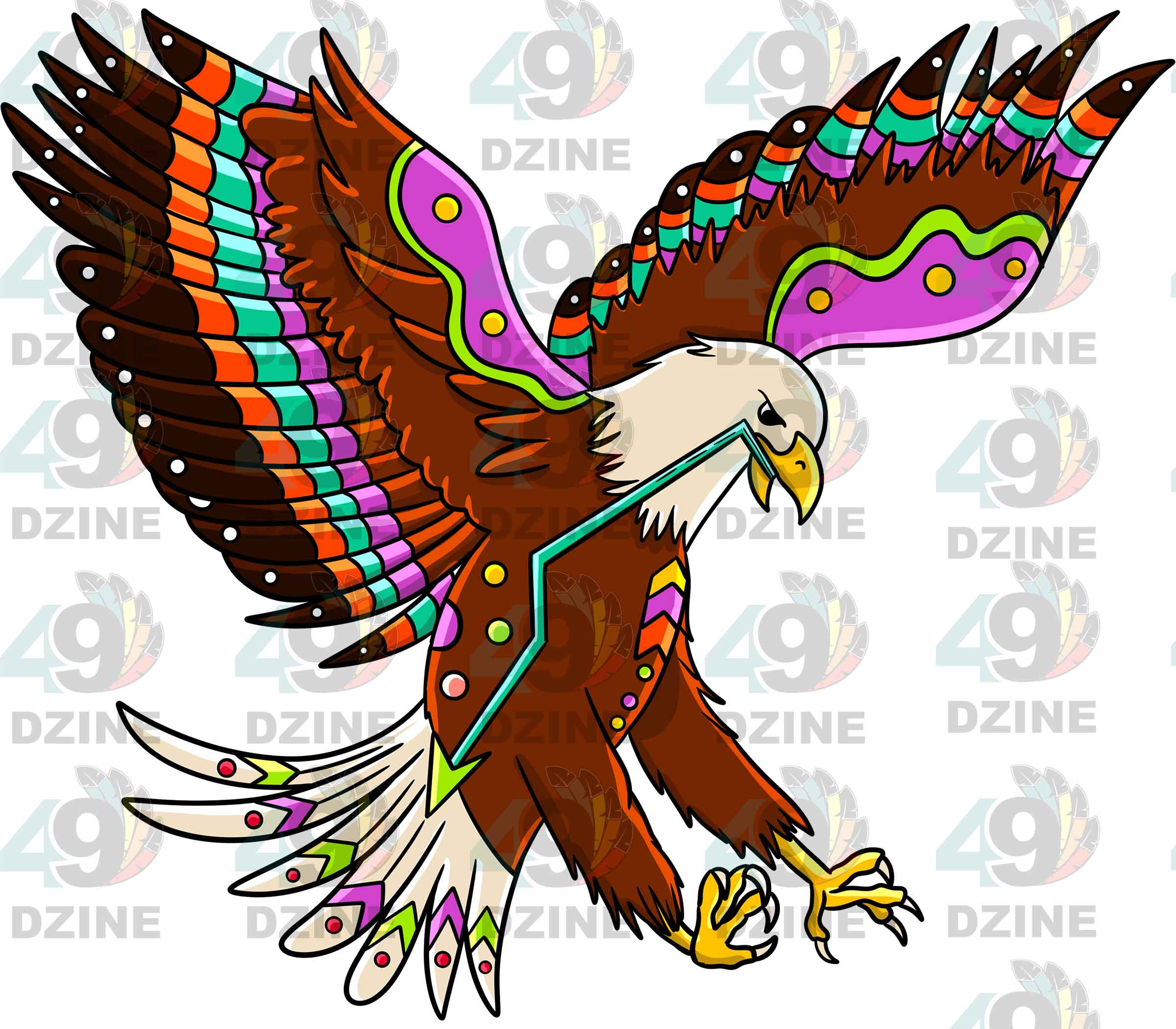 Eagle 3 Colored Sticker