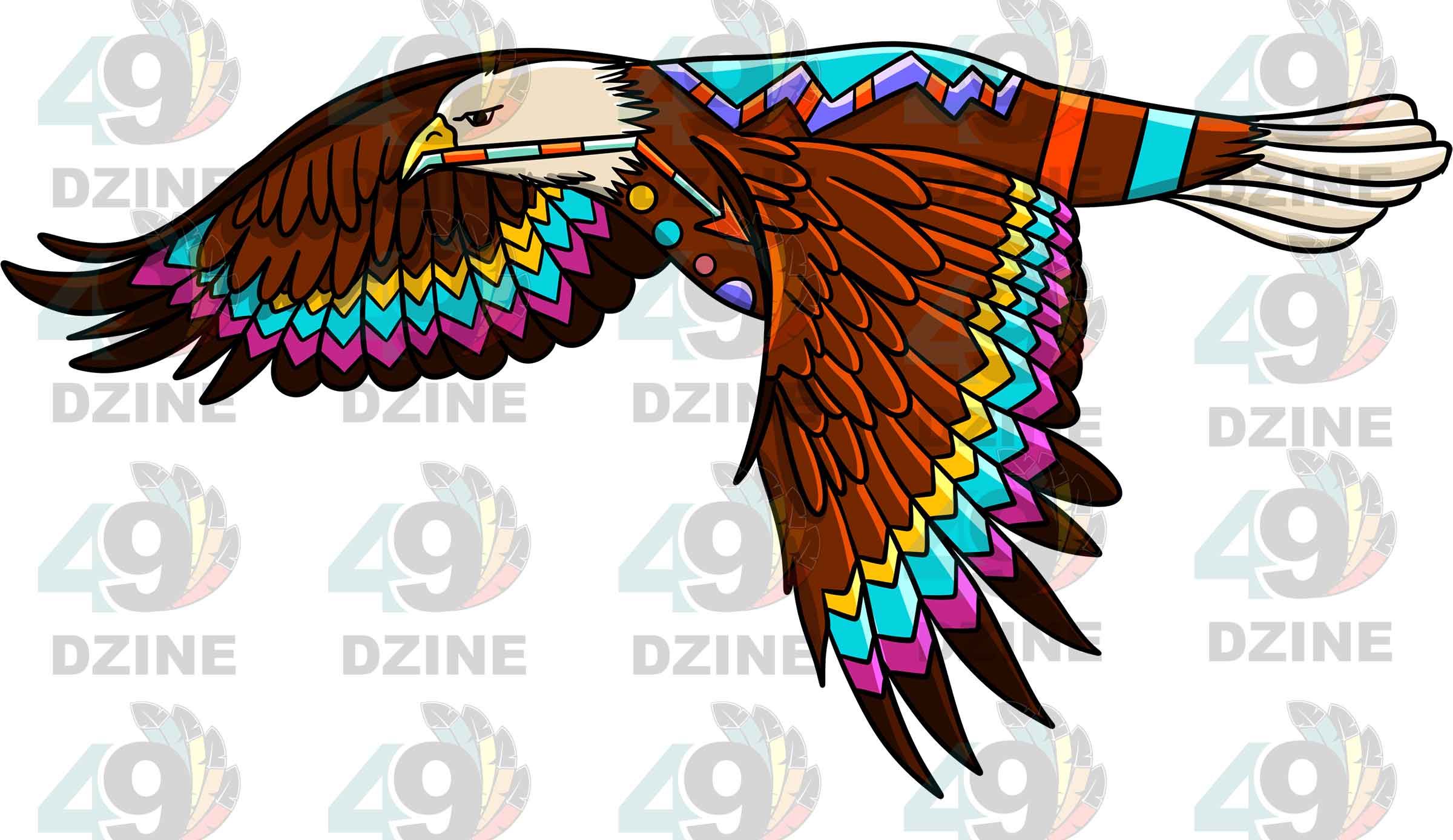 Eagle 5 Colored Sticker