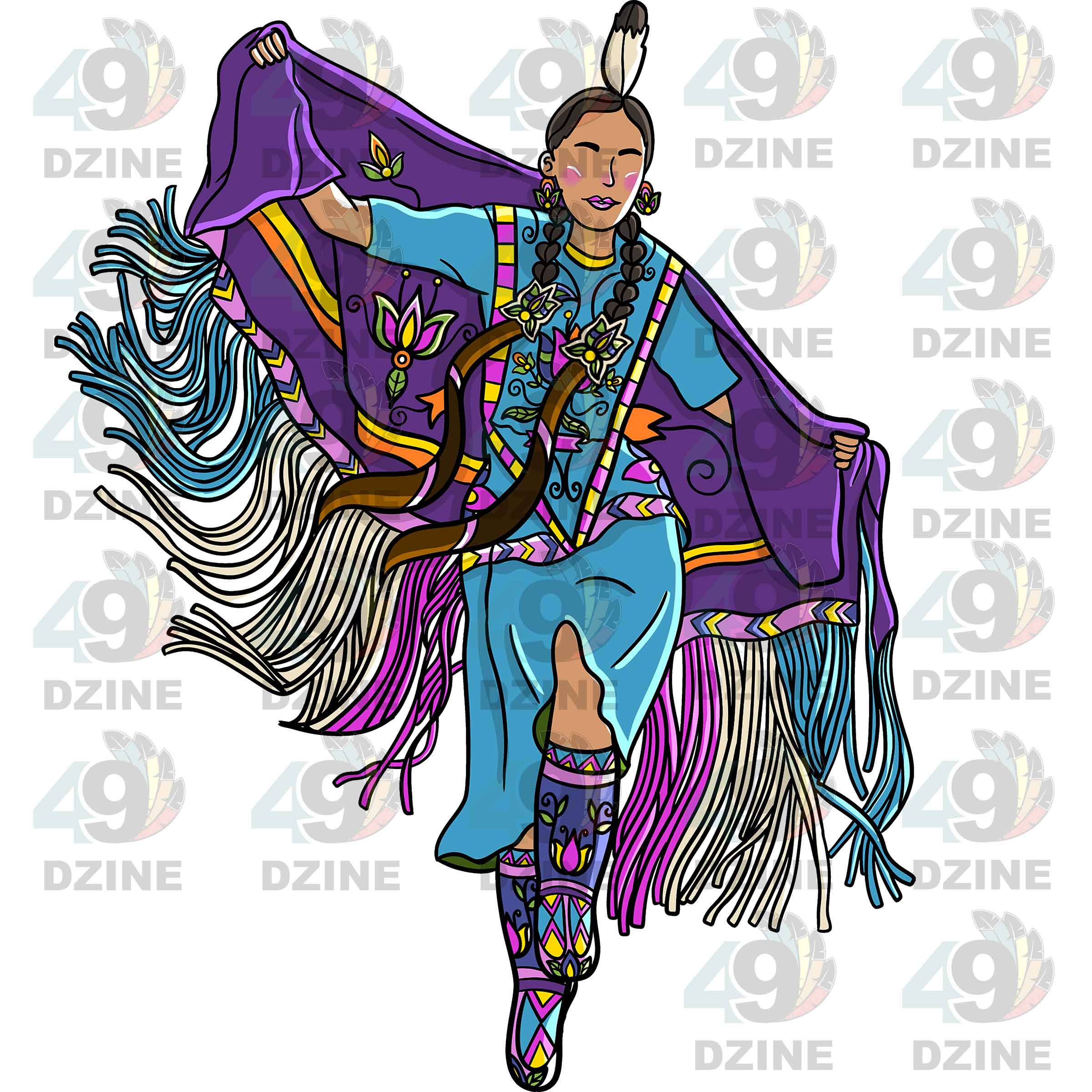 Fancy Shawl Dancer 3 Sticker