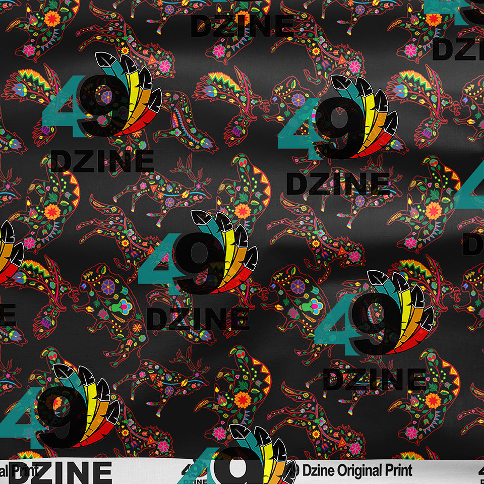Neon Floral Animals Cotton Poplin
