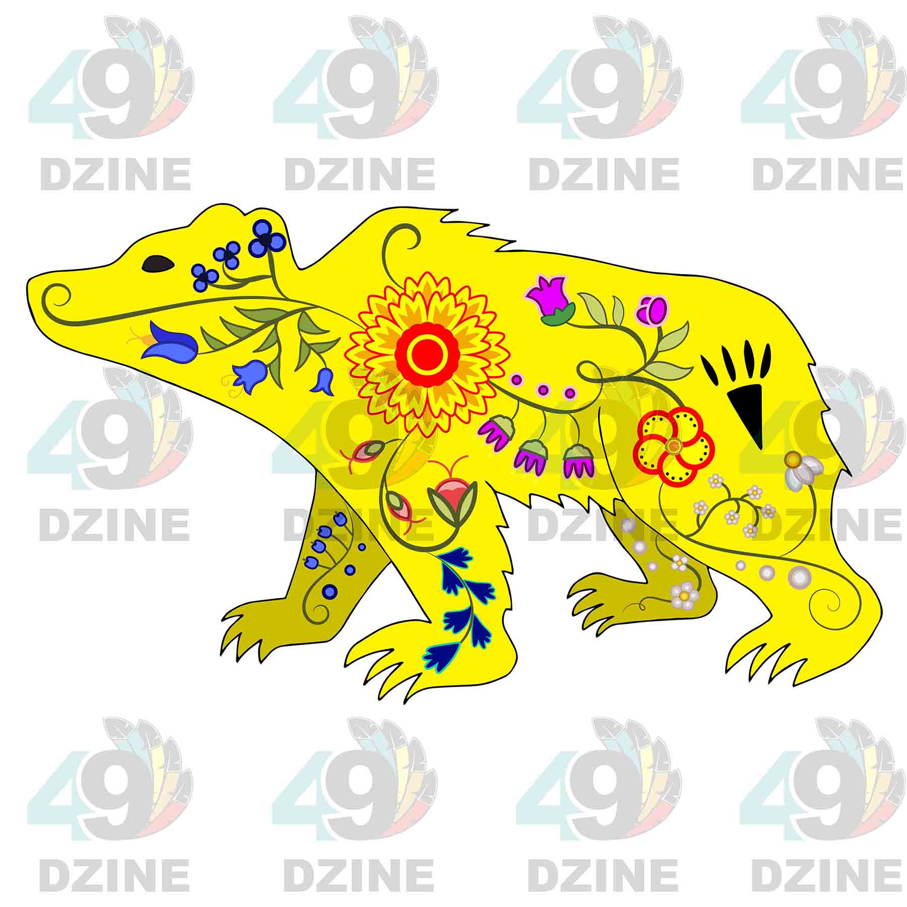 Floral Bear Walk Sticker
