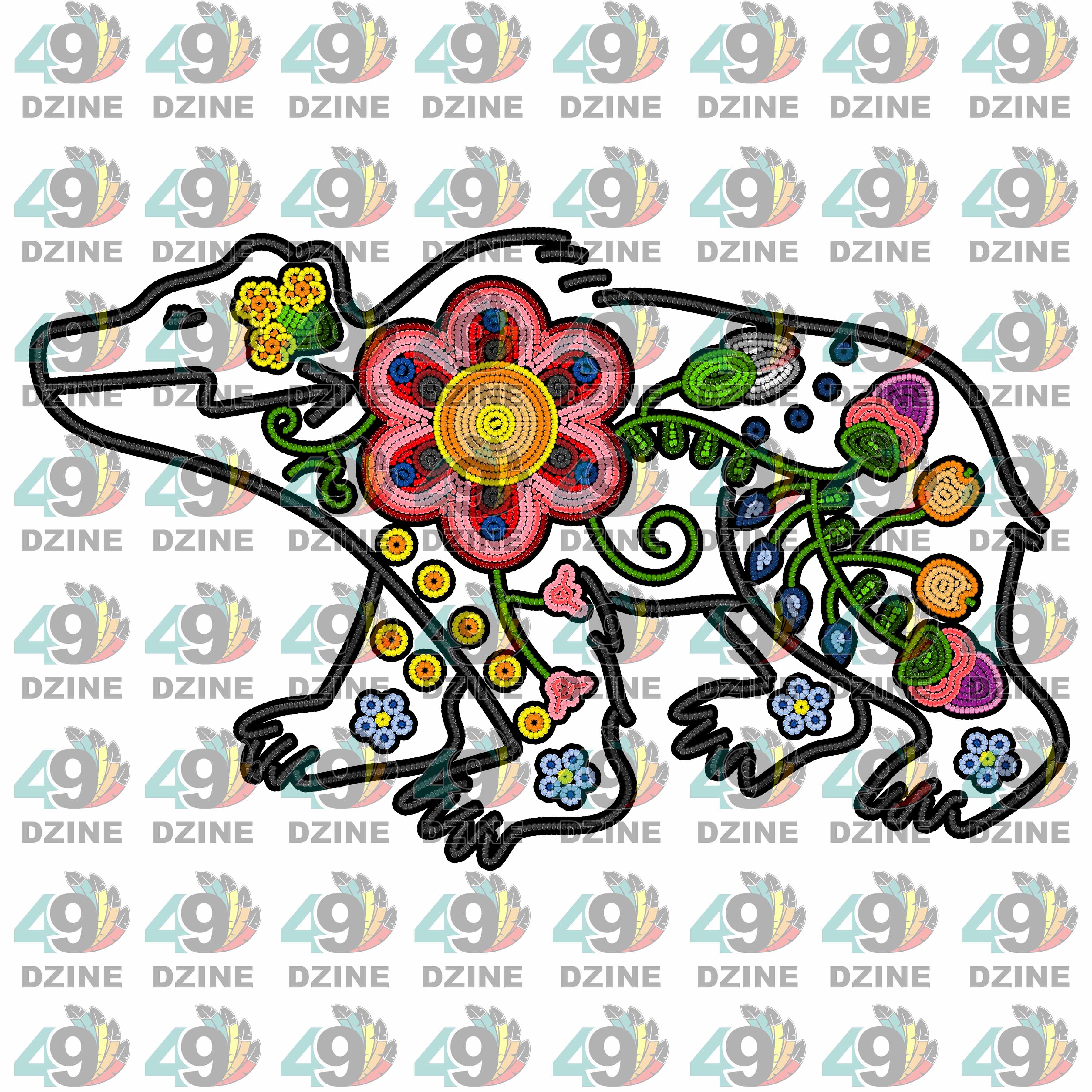 Floral Ledger Bear 01 Sticker