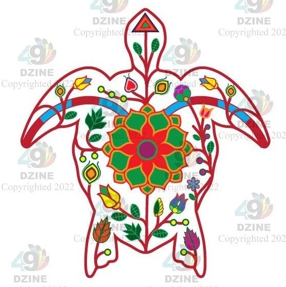 Floral Turtle Sticker