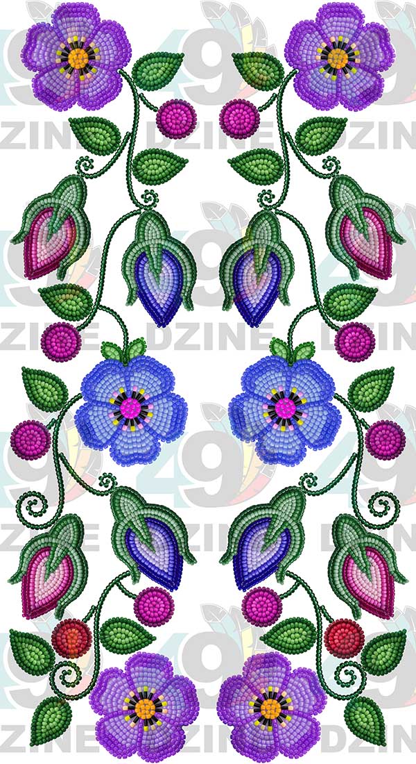 Garden Halo Beadwork Two arm pieces Transfer (Various Sizes)