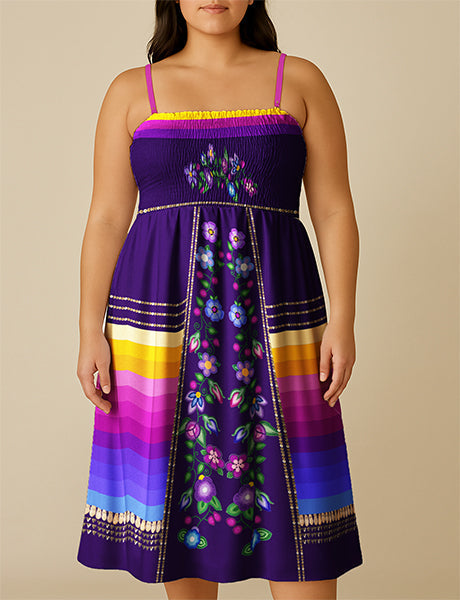 Garden Halo Purple 2 Smock Top Dress