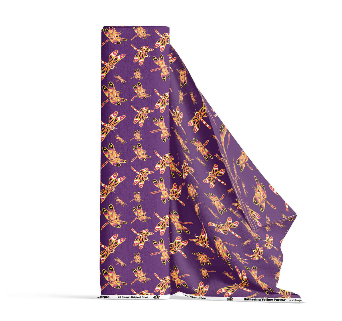 Gathering Yellow Purple Cotton Poplin