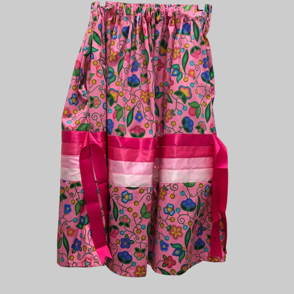 Handmade Pink Floral Ribbon Skirt