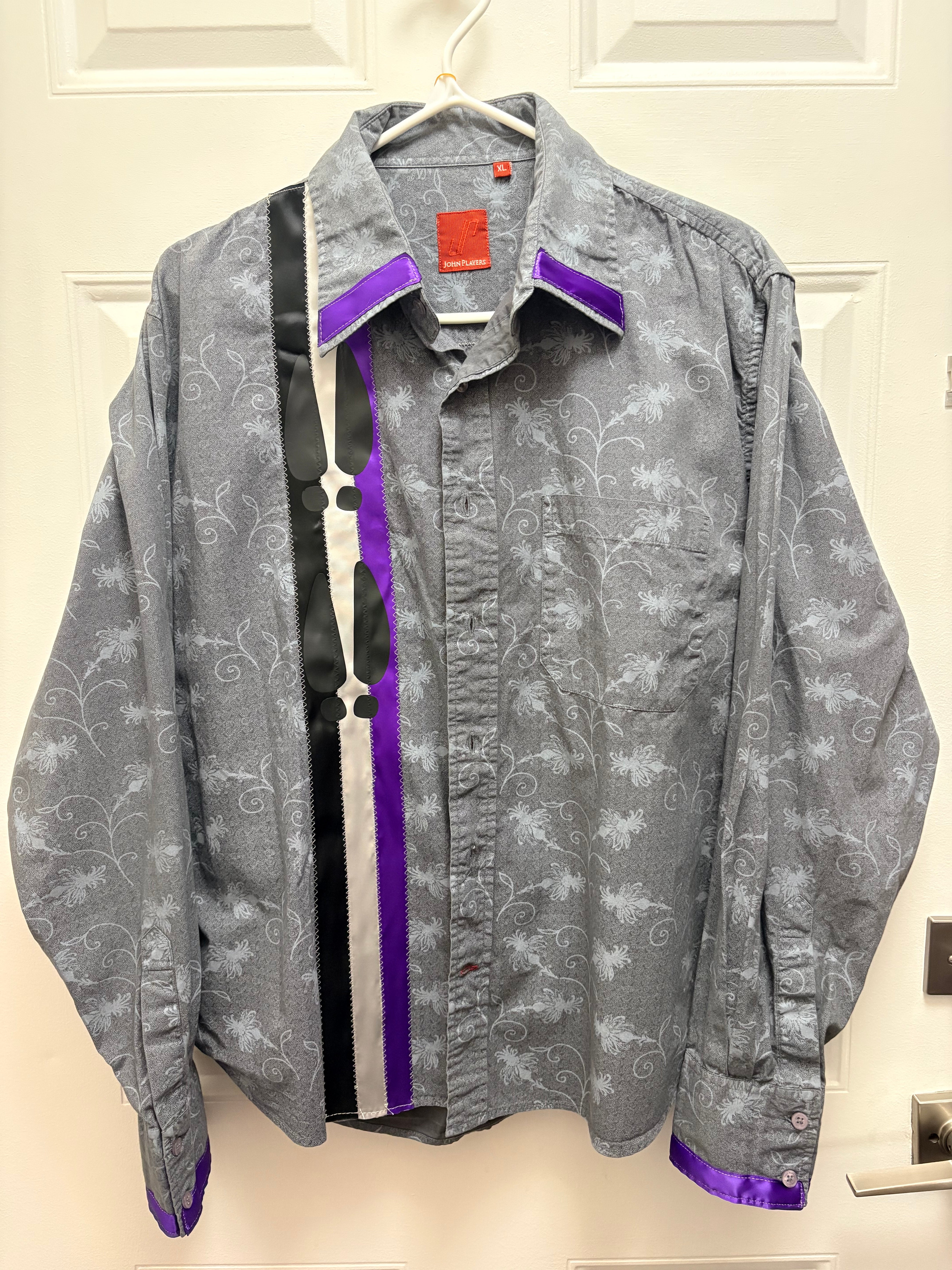 Lakota Artist Jackie Grey Floral Ribbon Shirt