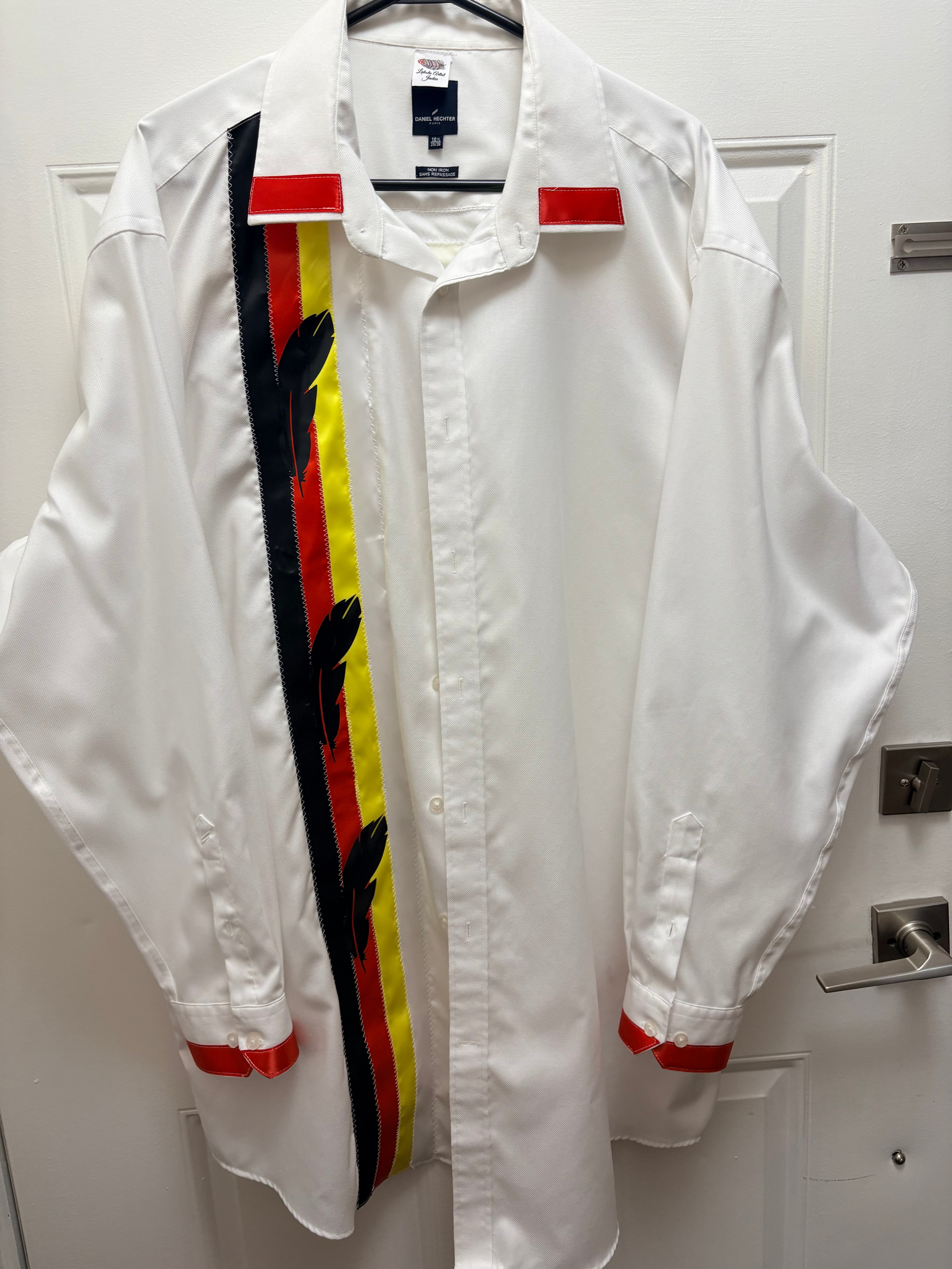 Lakota Artist Jackie White Medicine Wheel Ribbon Shirt