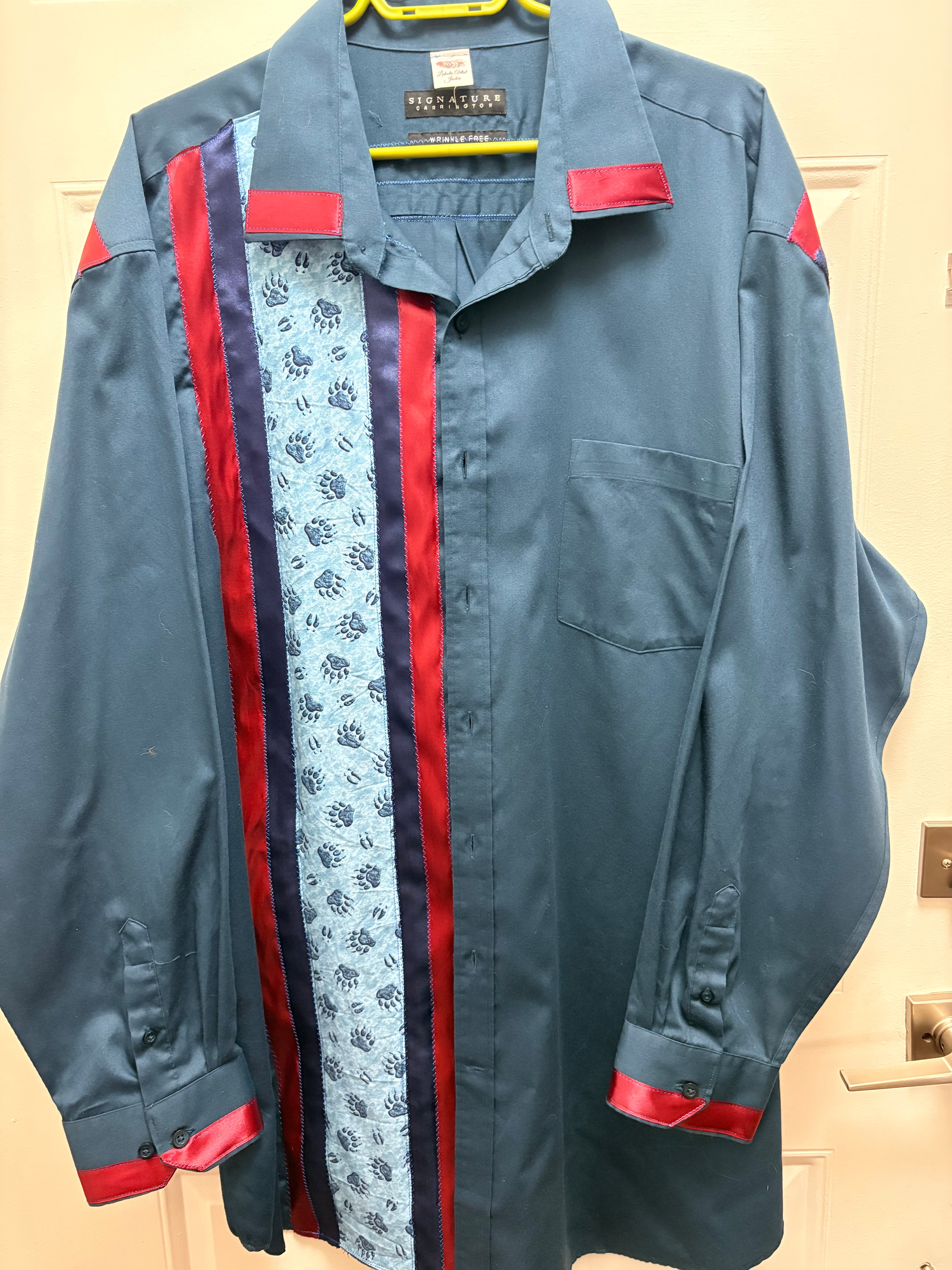 Lakota Artist Jackie Blue Bearpaw Ribbon Shirt