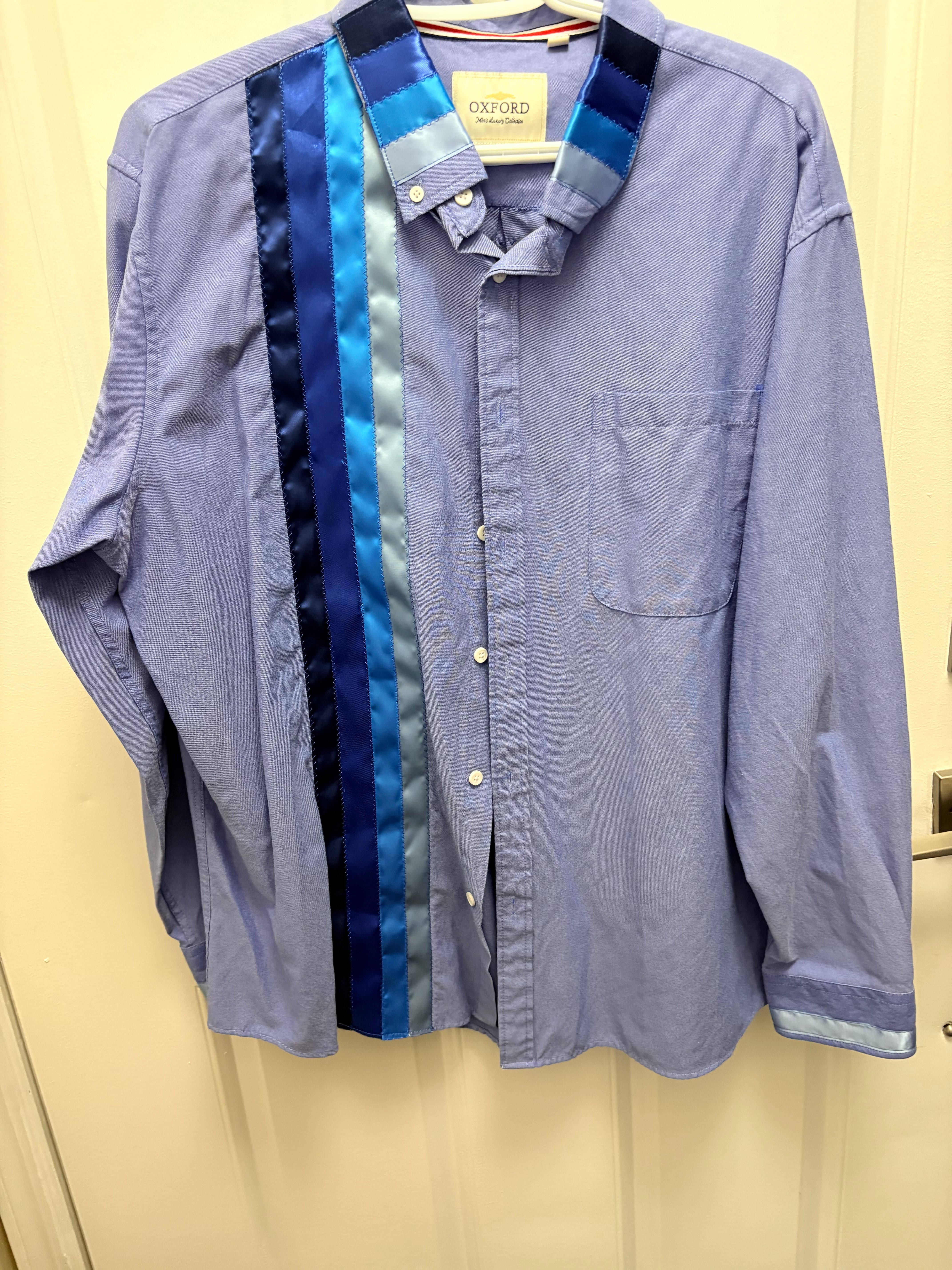 Lakota Artist Jackie Shades of Blue Ribbon Shirt